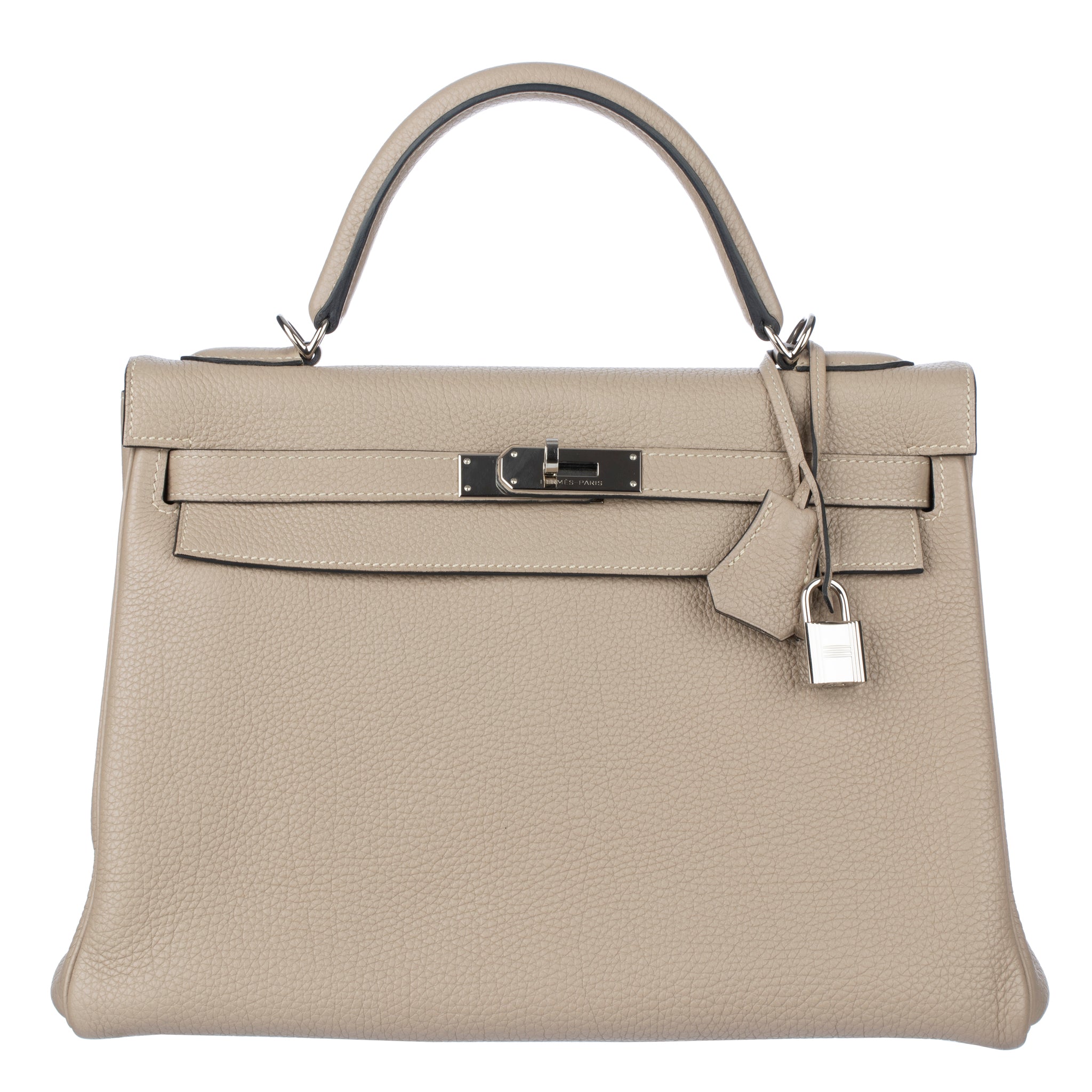Hermes Kelly 32cm Retourne Gris Tourterelle Togo Leather Palladium Hardware