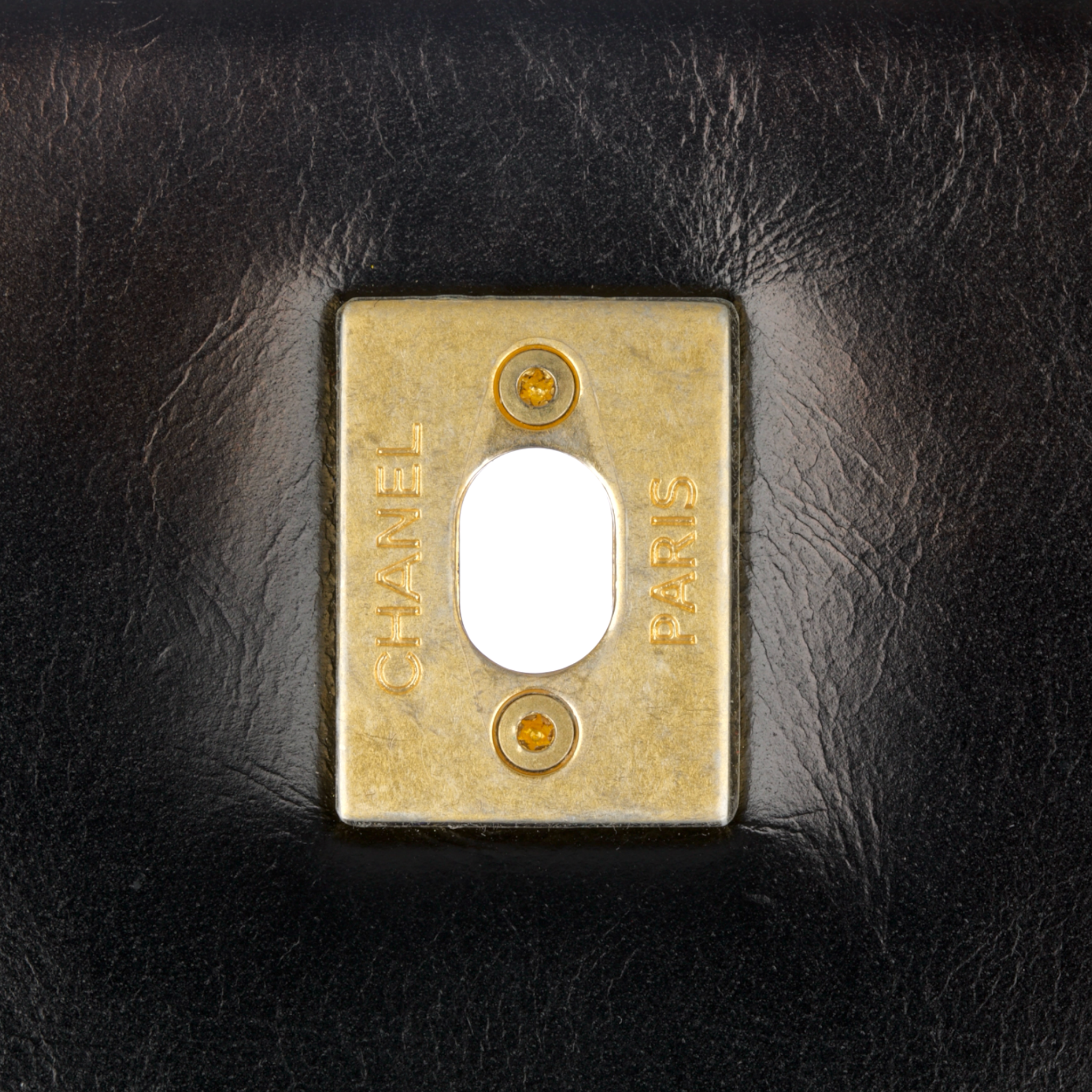 Chanel Coco Top Handle Black Chevron Lambskin Leather