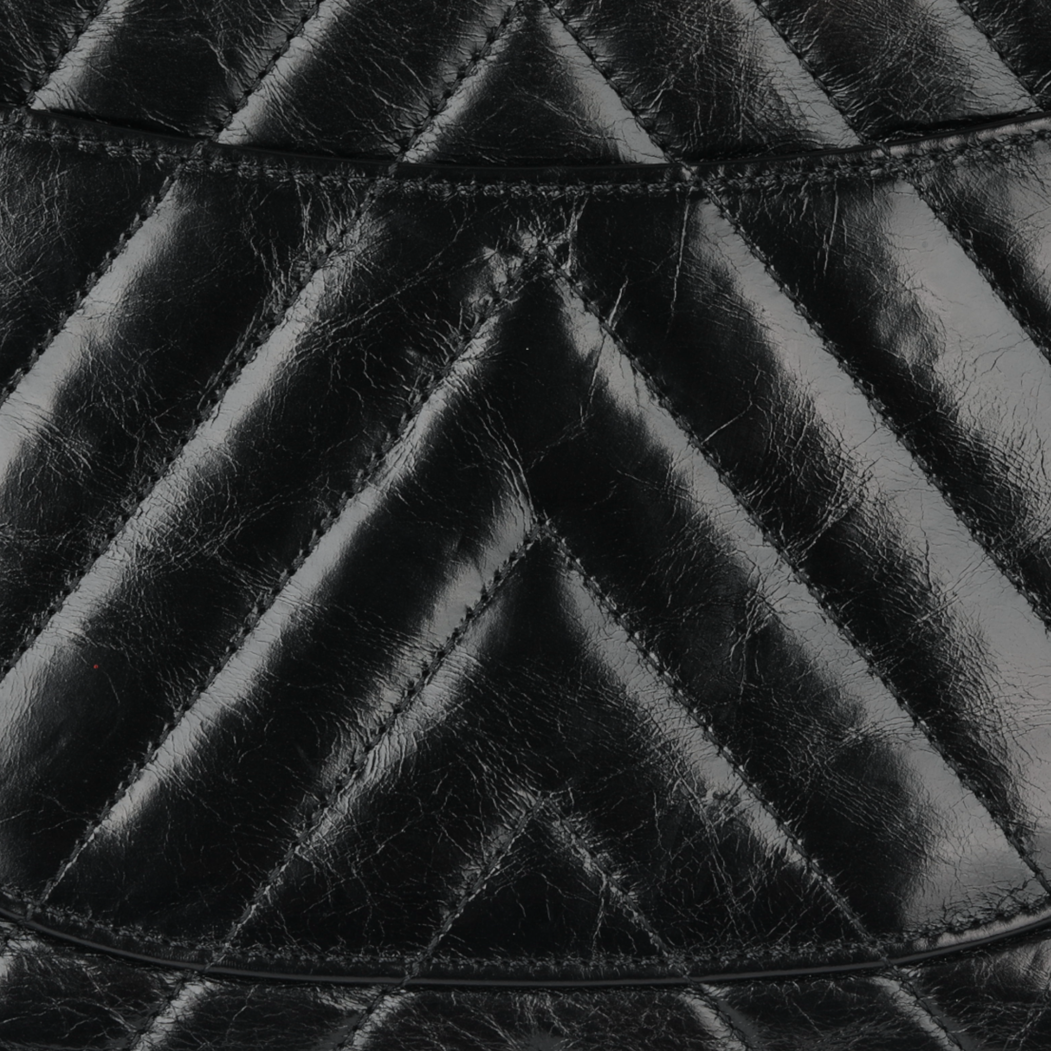 Chanel Coco Top Handle Black Chevron Lambskin Leather