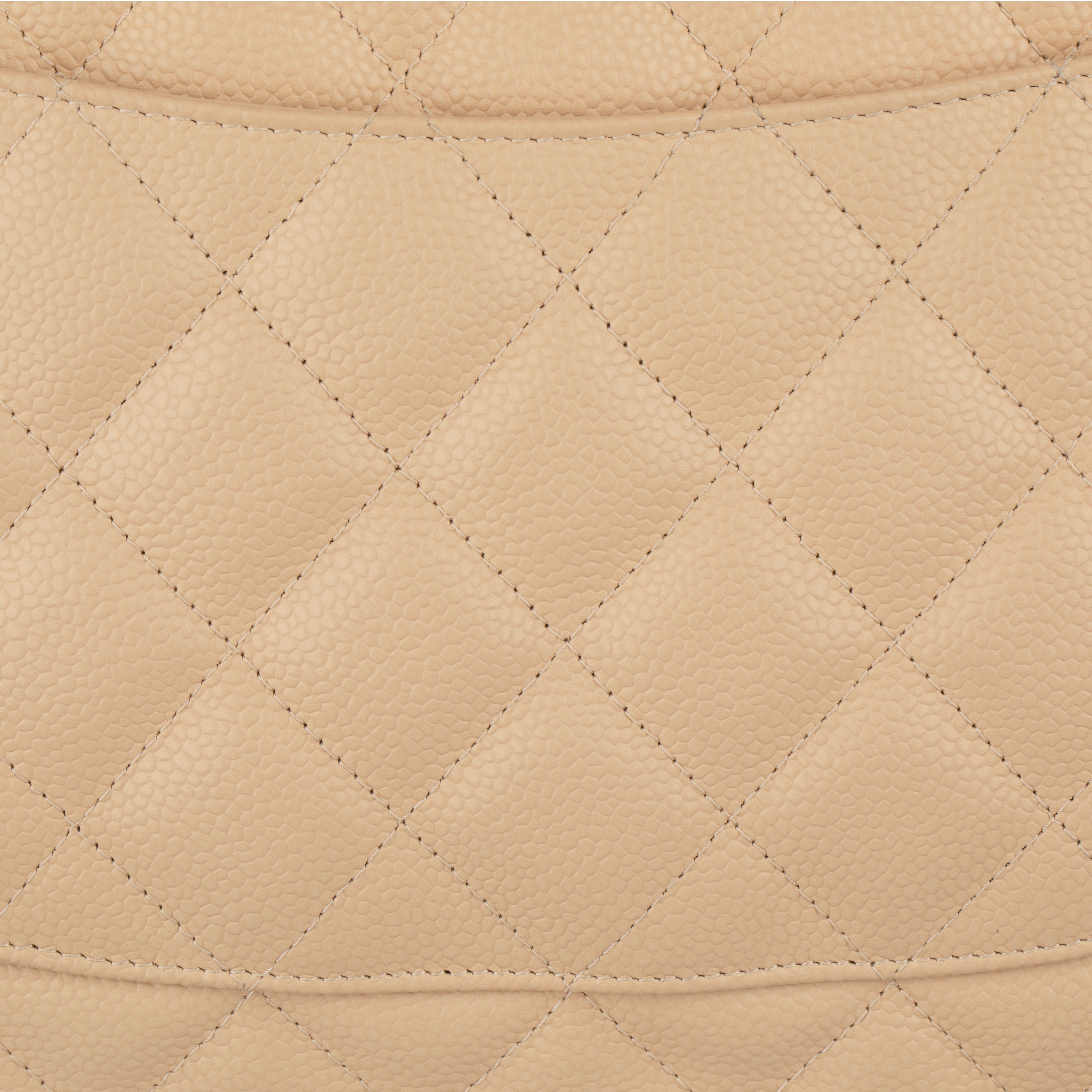 Chanel Classic Jumbo Double Flap Beige Quilted Caviar Leather Gold-Tone Hardware