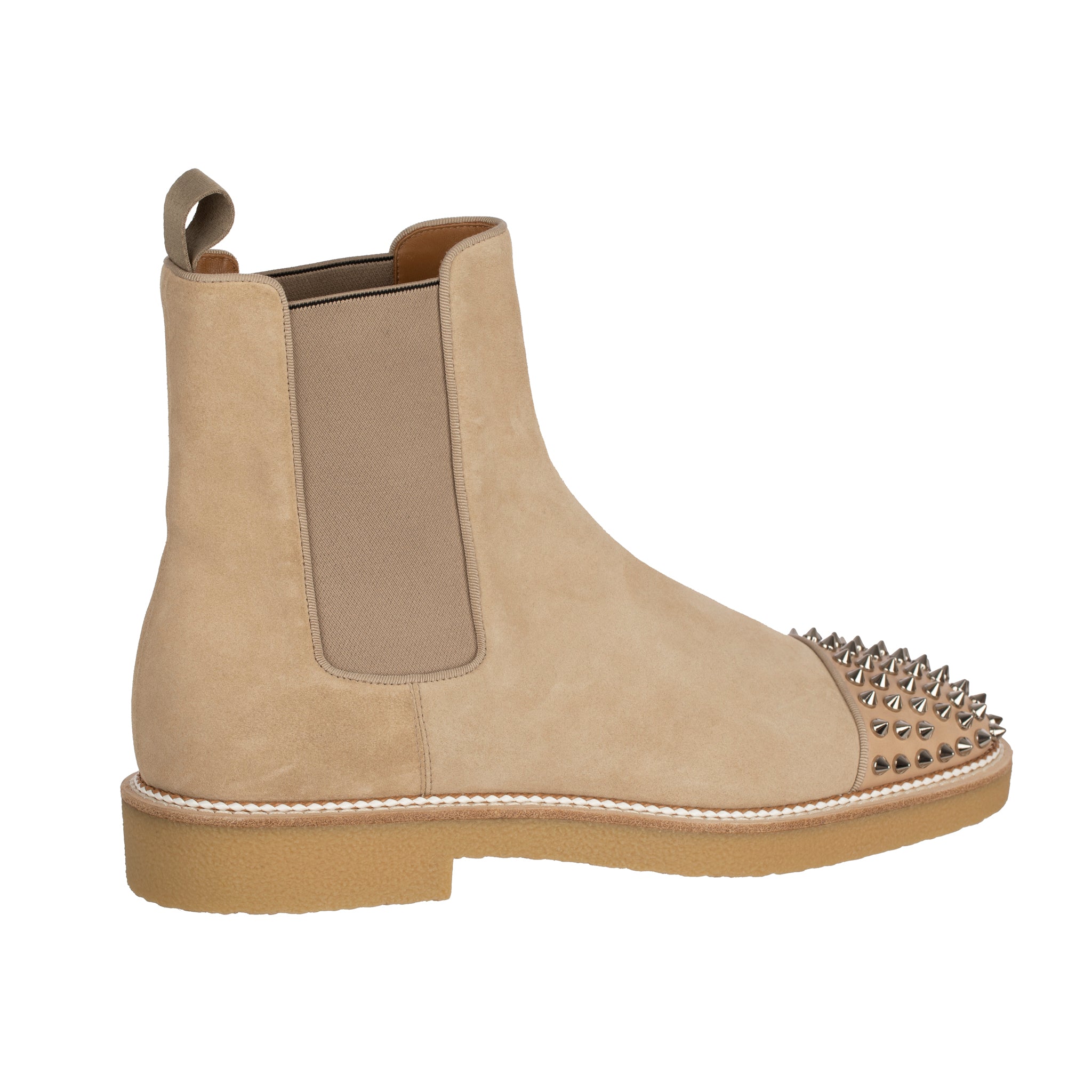 Christian Louboutin Mens Beige Suede Boots With Studs 41.5 FR