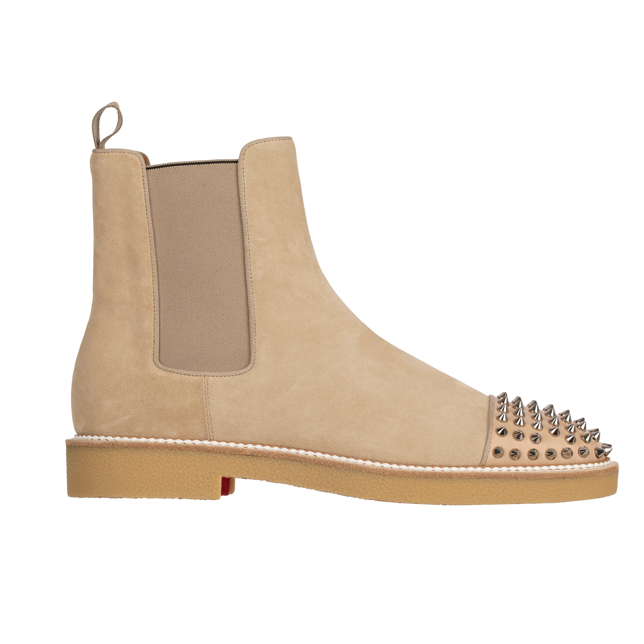 Christian Louboutin Mens Beige Suede Boots With Studs 41.5 FR