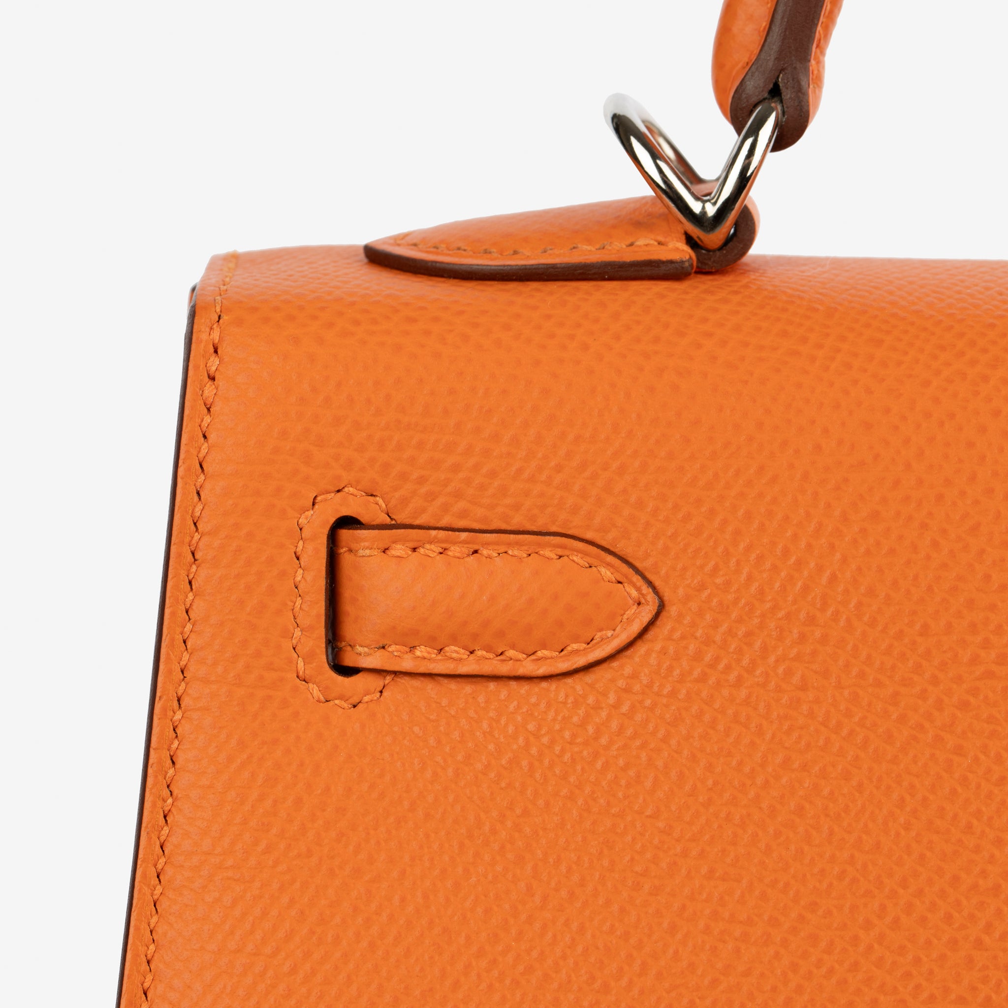 Hermes Kelly 25cm Sellier Orange Epsom Leather Palladium Hardware