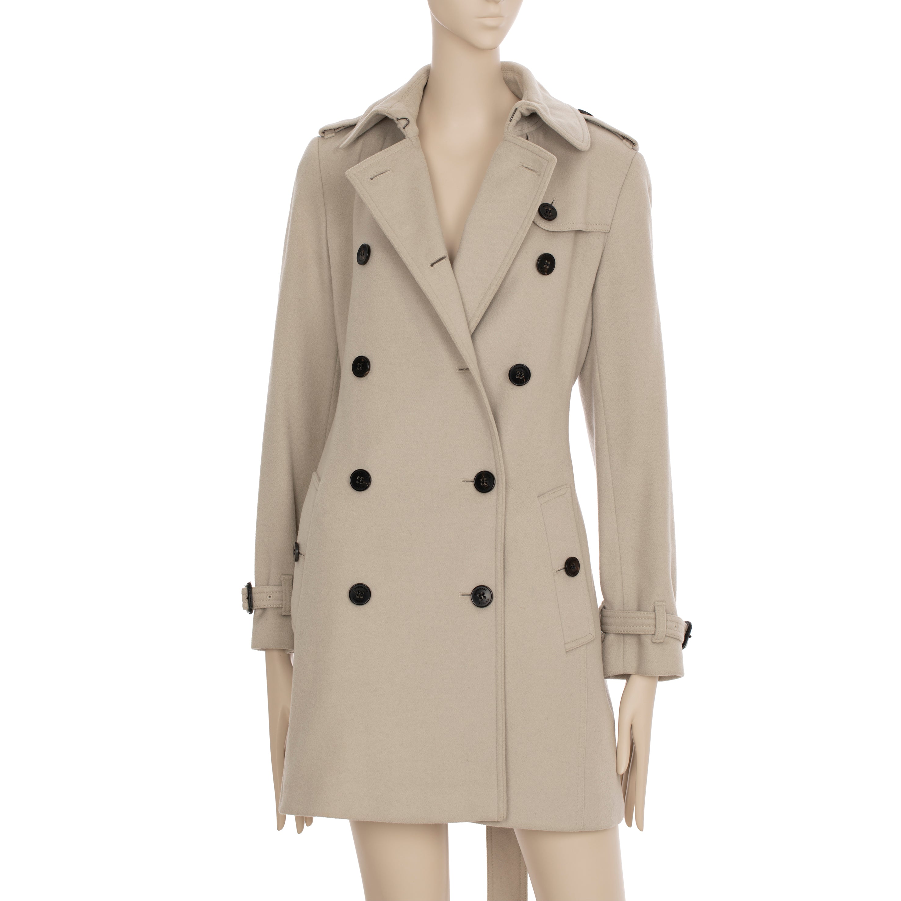 Burberry Beige Wool & Cashmere Trench Coat 38 IT