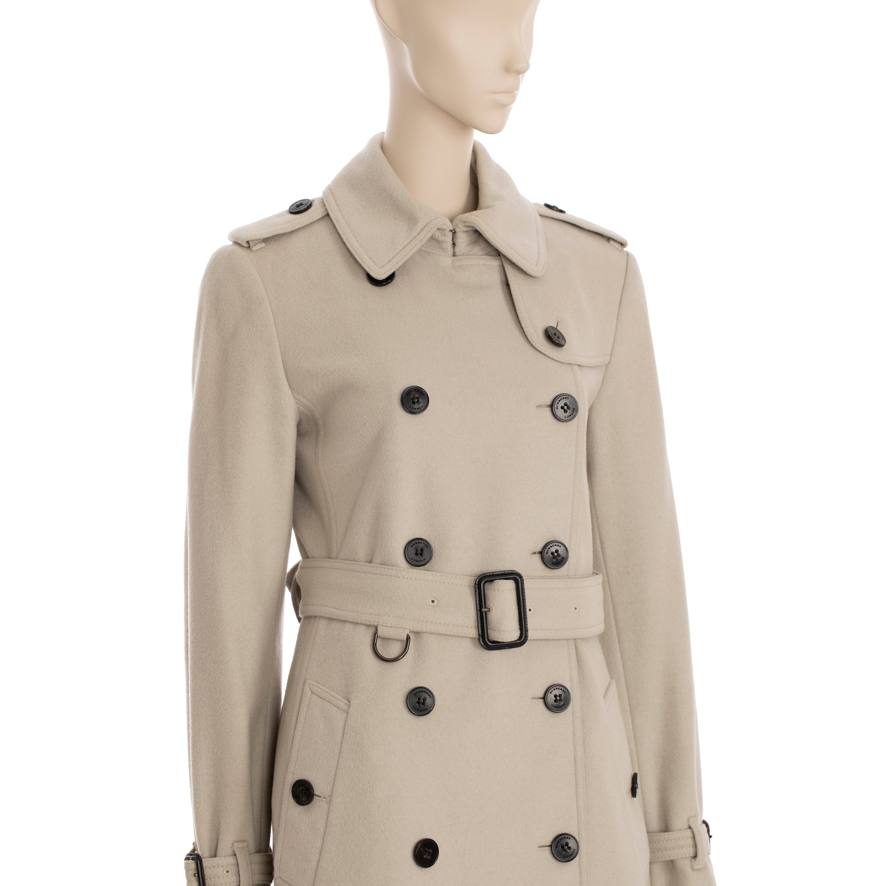 Burberry Beige Wool & Cashmere Trench Coat 38 IT
