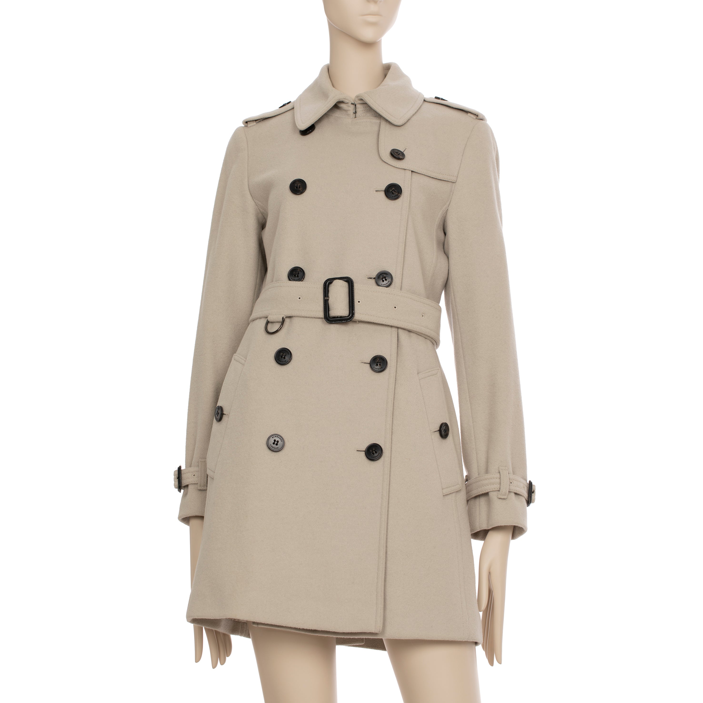 Burberry Beige Wool & Cashmere Trench Coat 38 IT