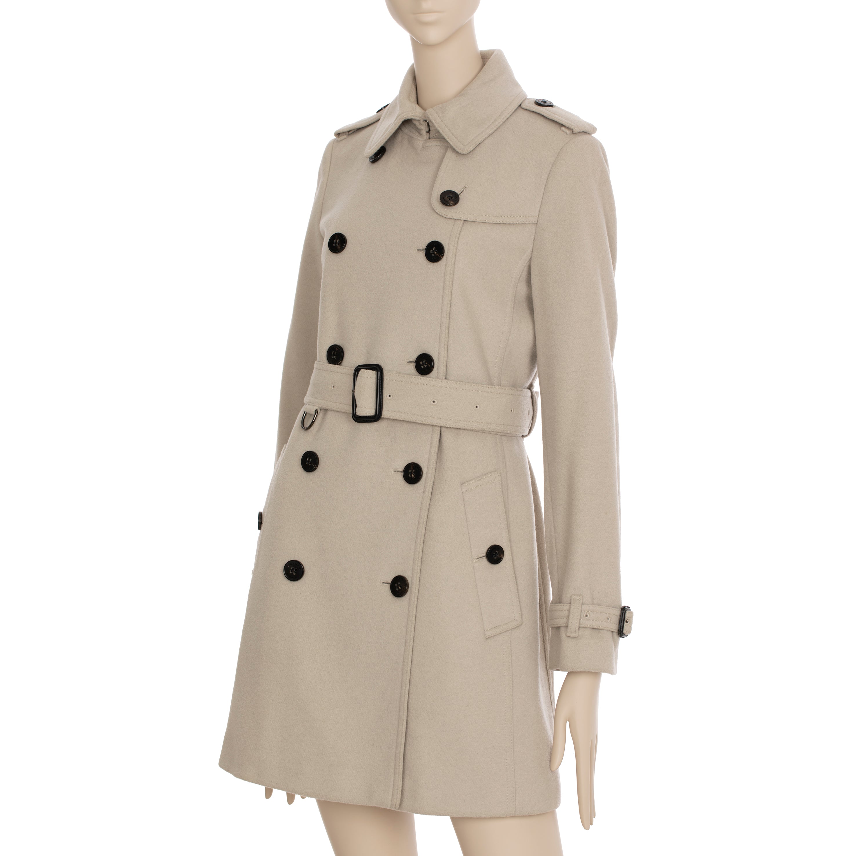 Burberry Beige Wool & Cashmere Trench Coat 38 IT