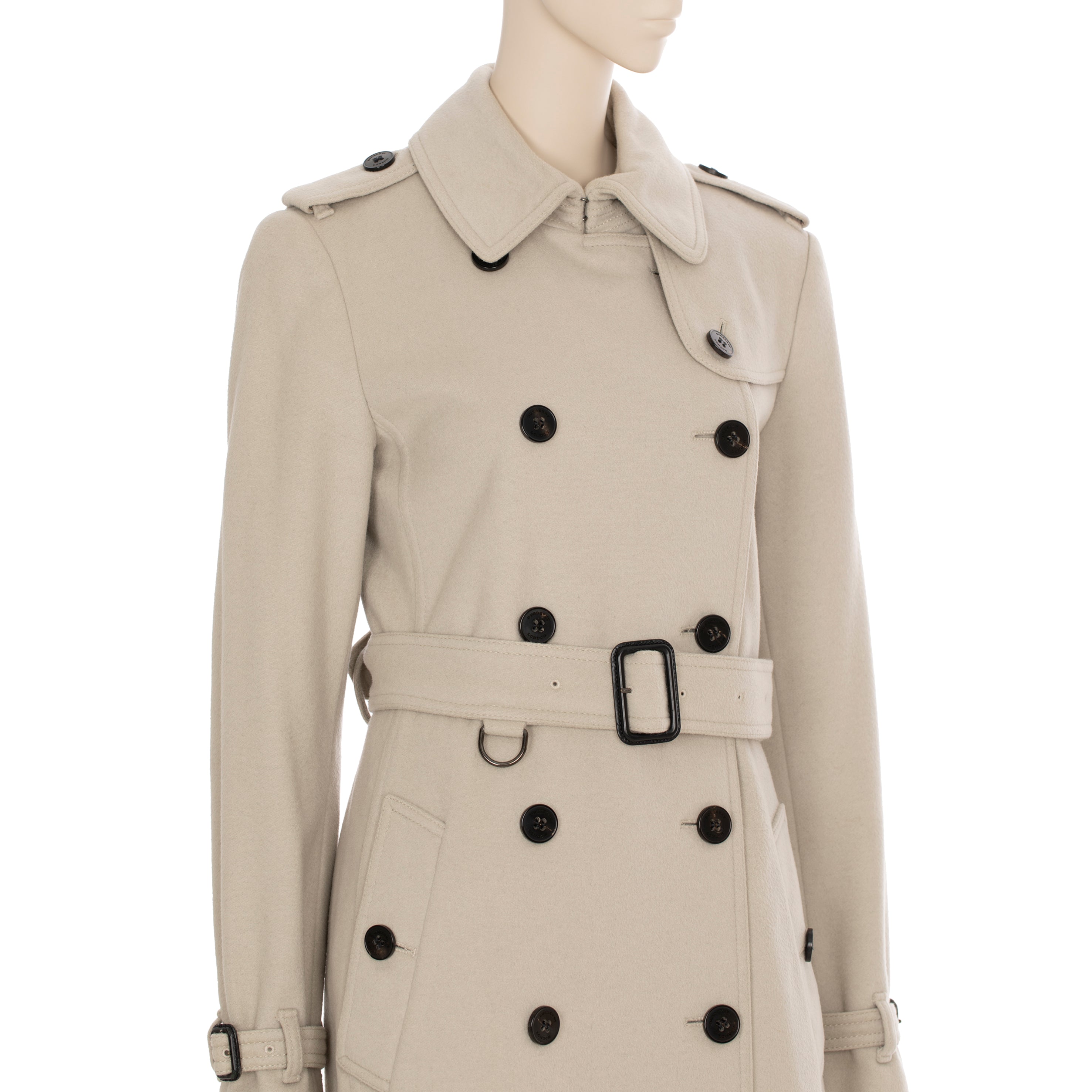 Burberry Beige Wool & Cashmere Trench Coat 38 IT