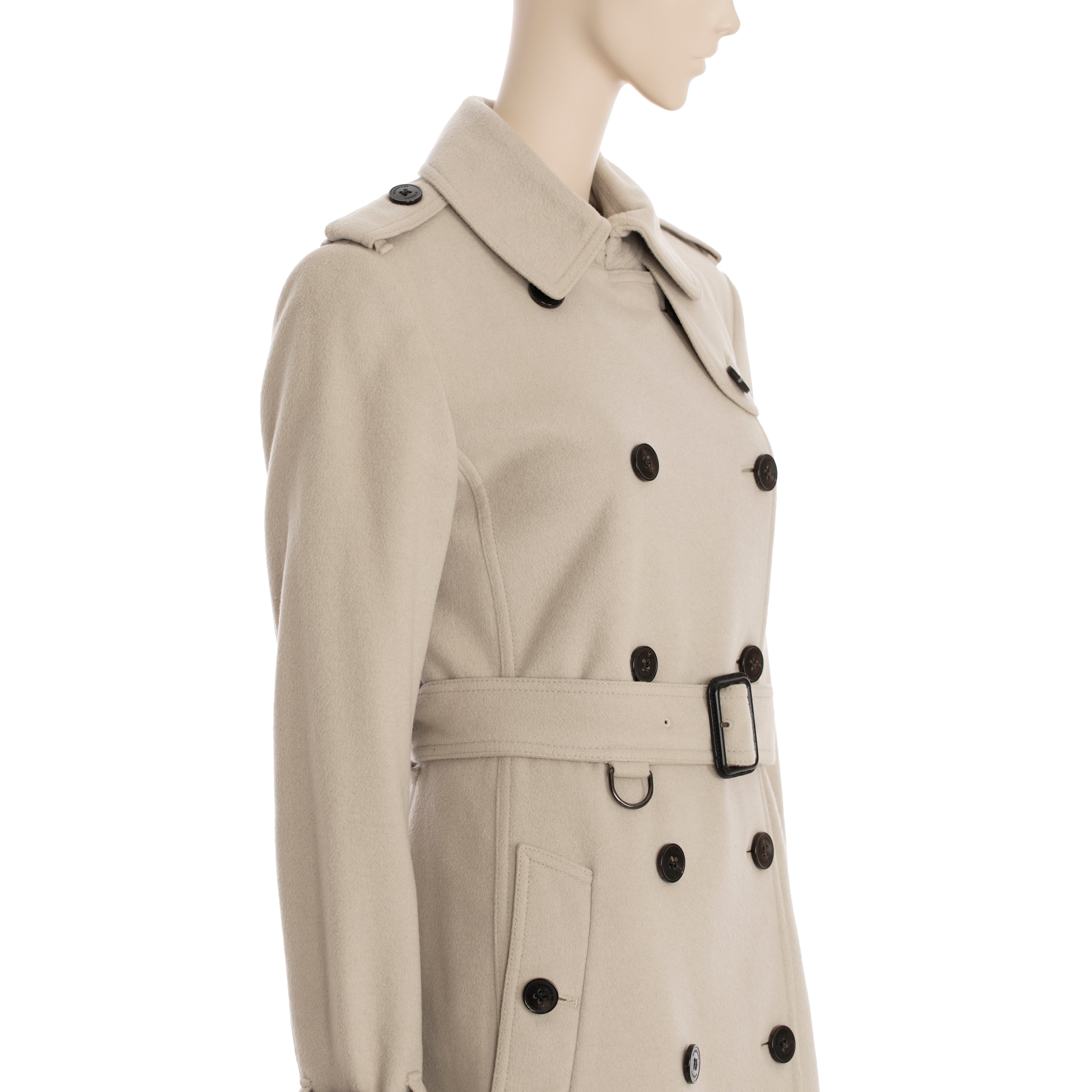 Burberry Beige Wool & Cashmere Trench Coat 38 IT