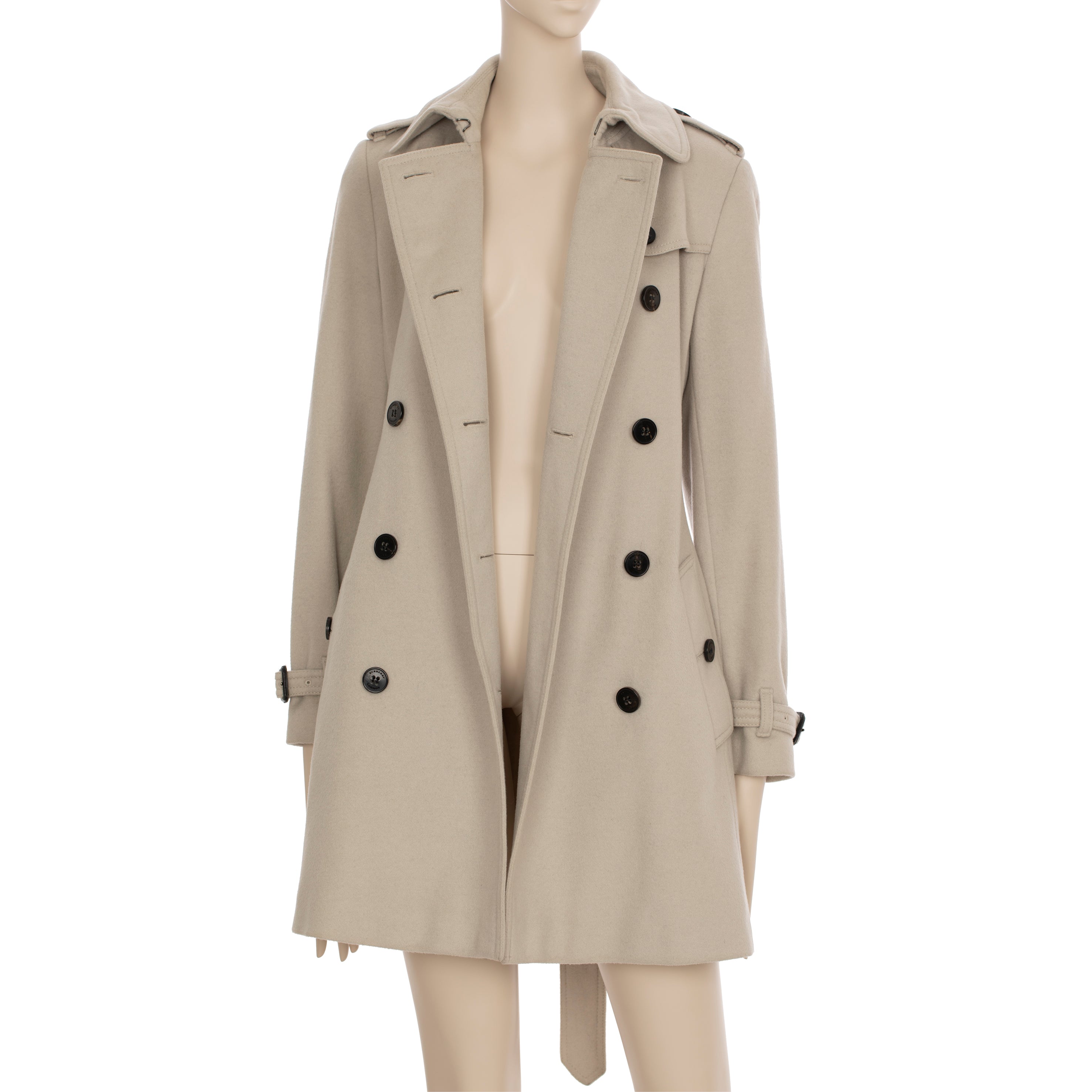 Burberry Beige Wool & Cashmere Trench Coat 38 IT