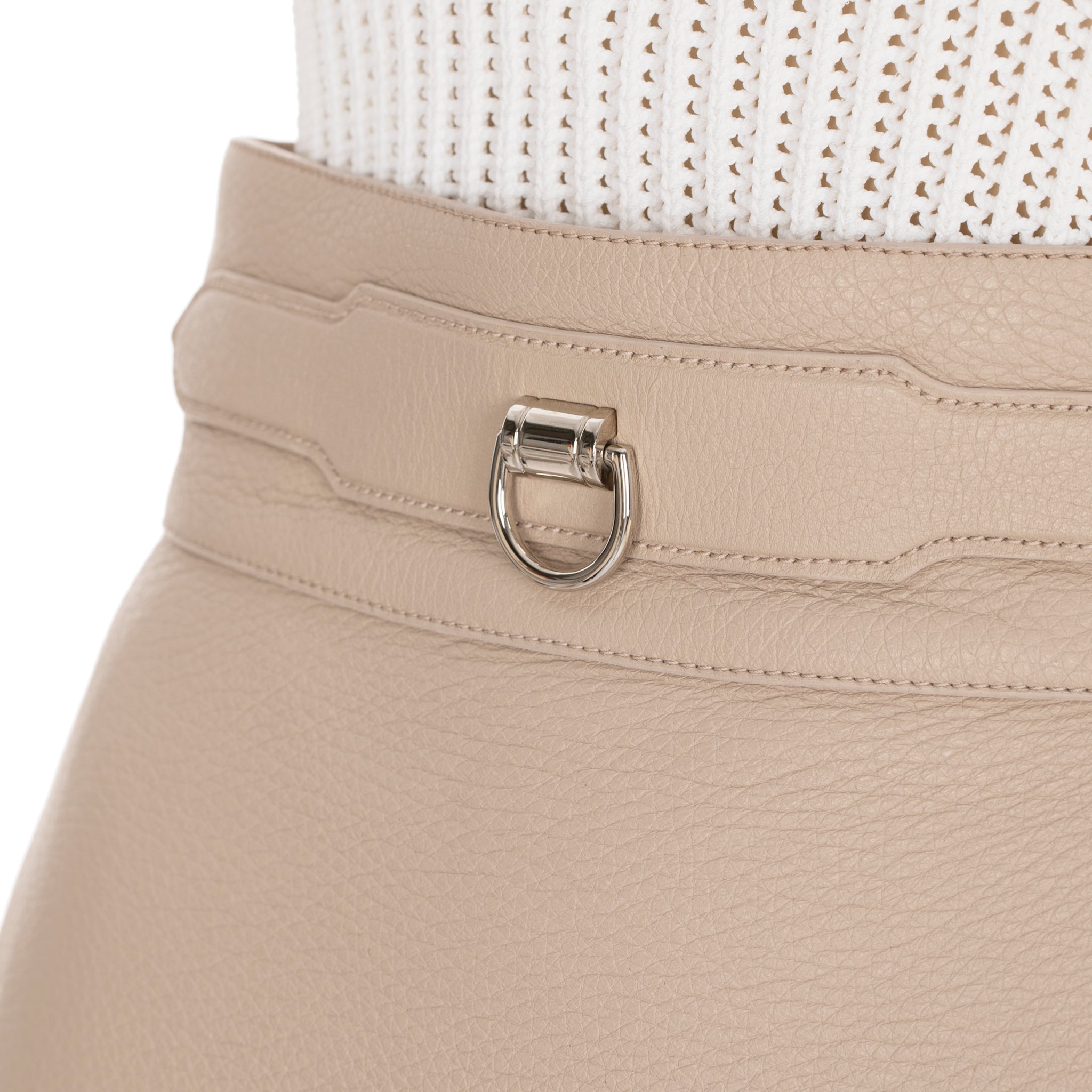 Hermes Beige Leather Skirt With Palladium Details 36 FR