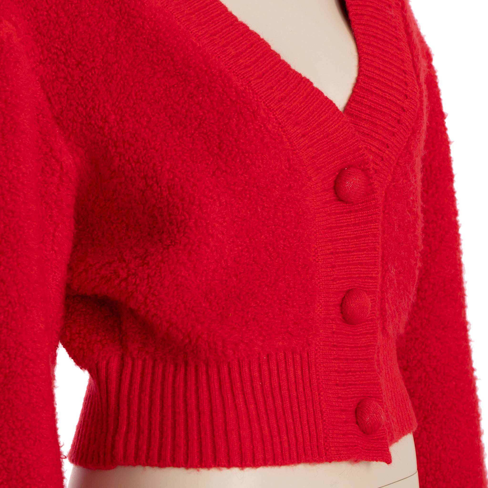 Fendi Red Boucle Cardigan 36 IT