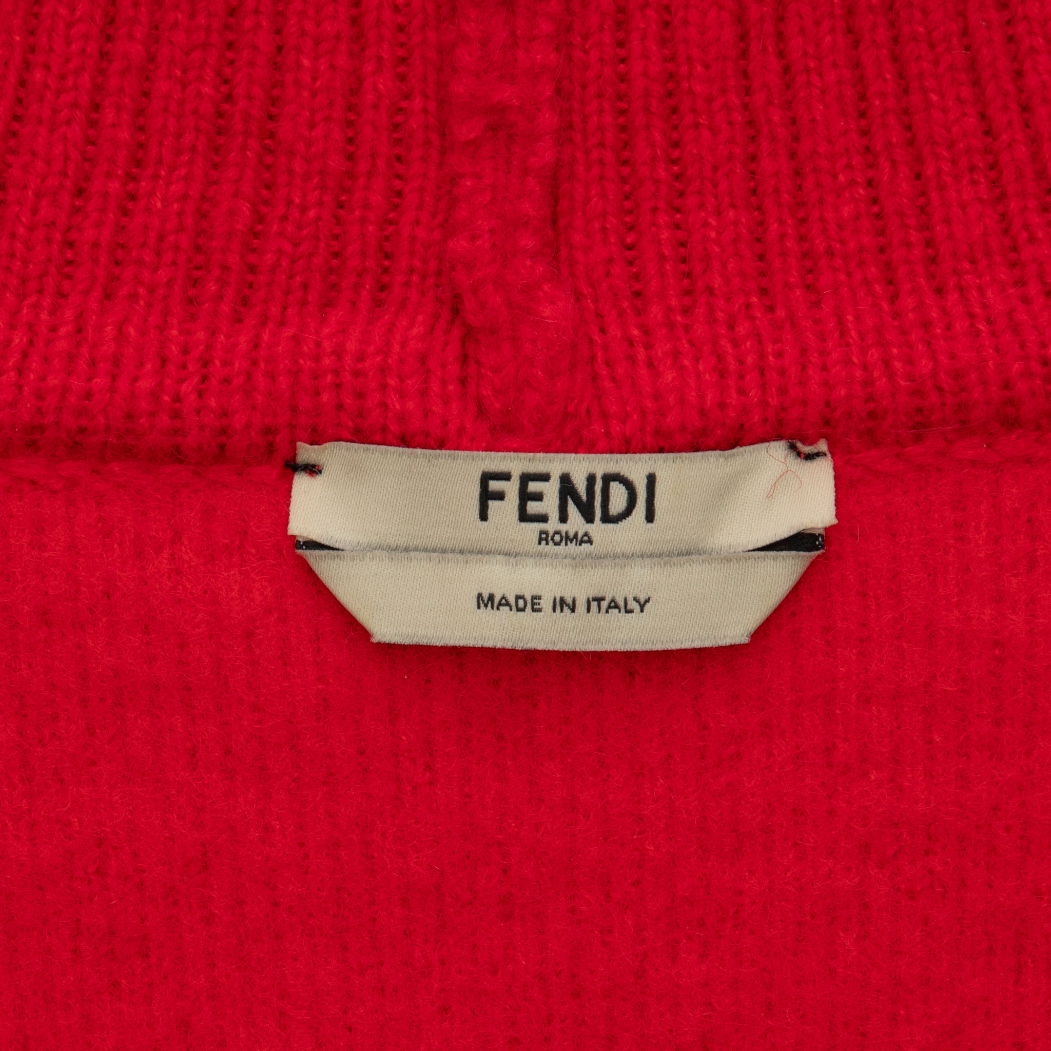 Fendi Red Boucle Cardigan 36 IT