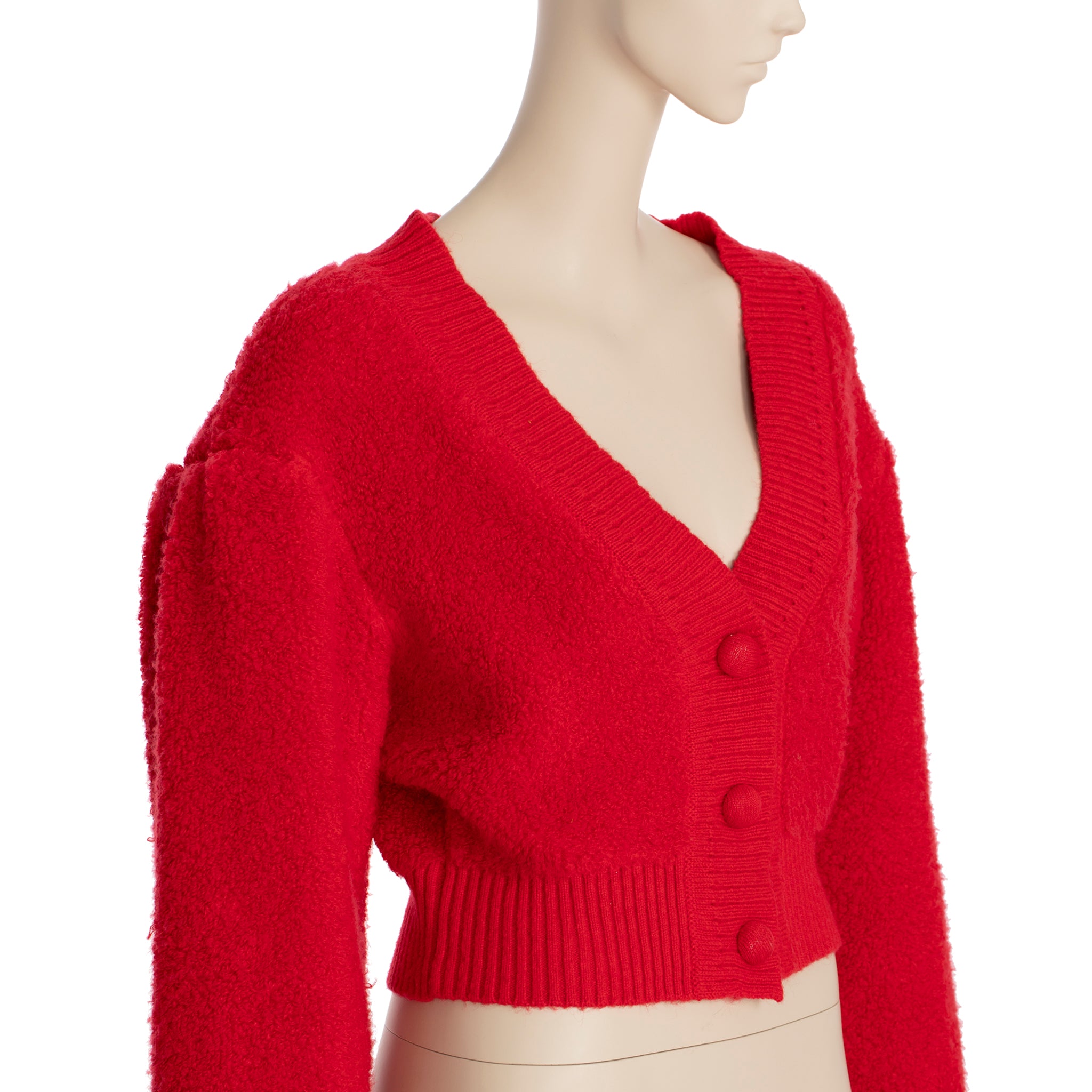 Fendi Red Boucle Cardigan 36 IT