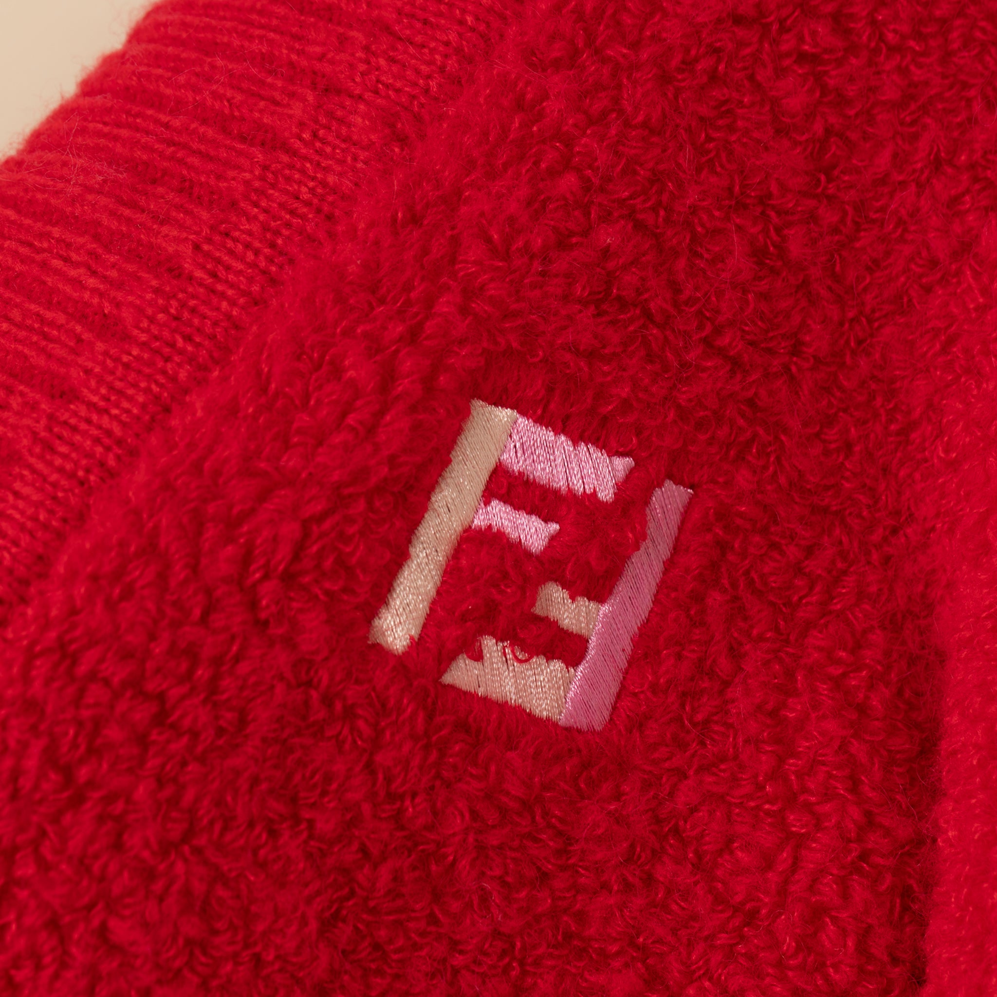 Fendi Red Boucle Cardigan 36 IT