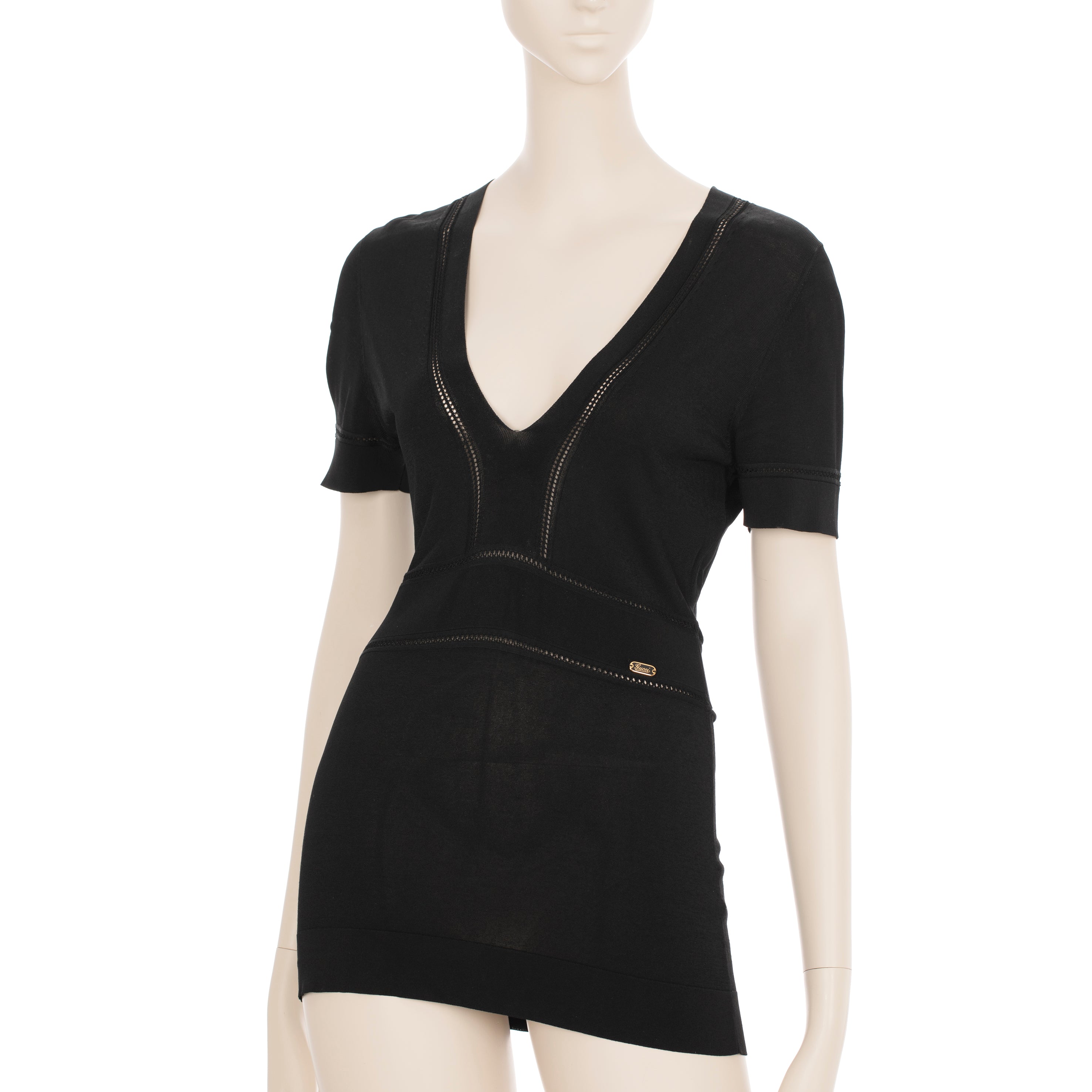 Gucci Womens Knit Black Top XS