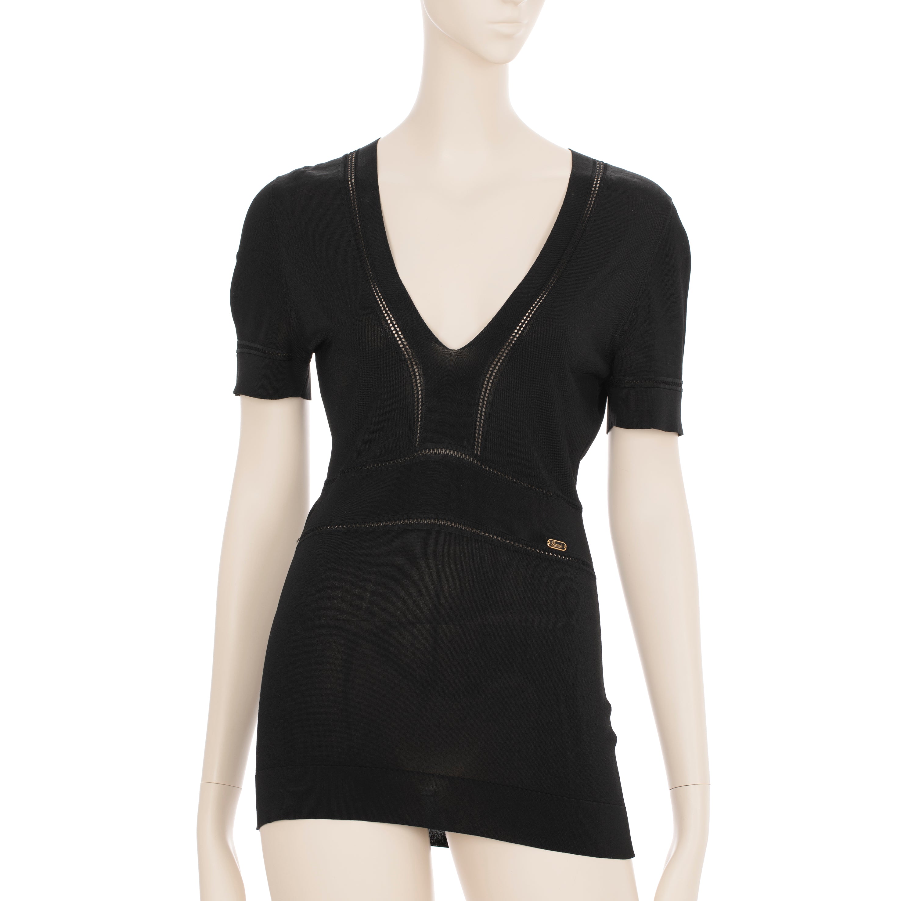 Gucci Womens Knit Black Top XS