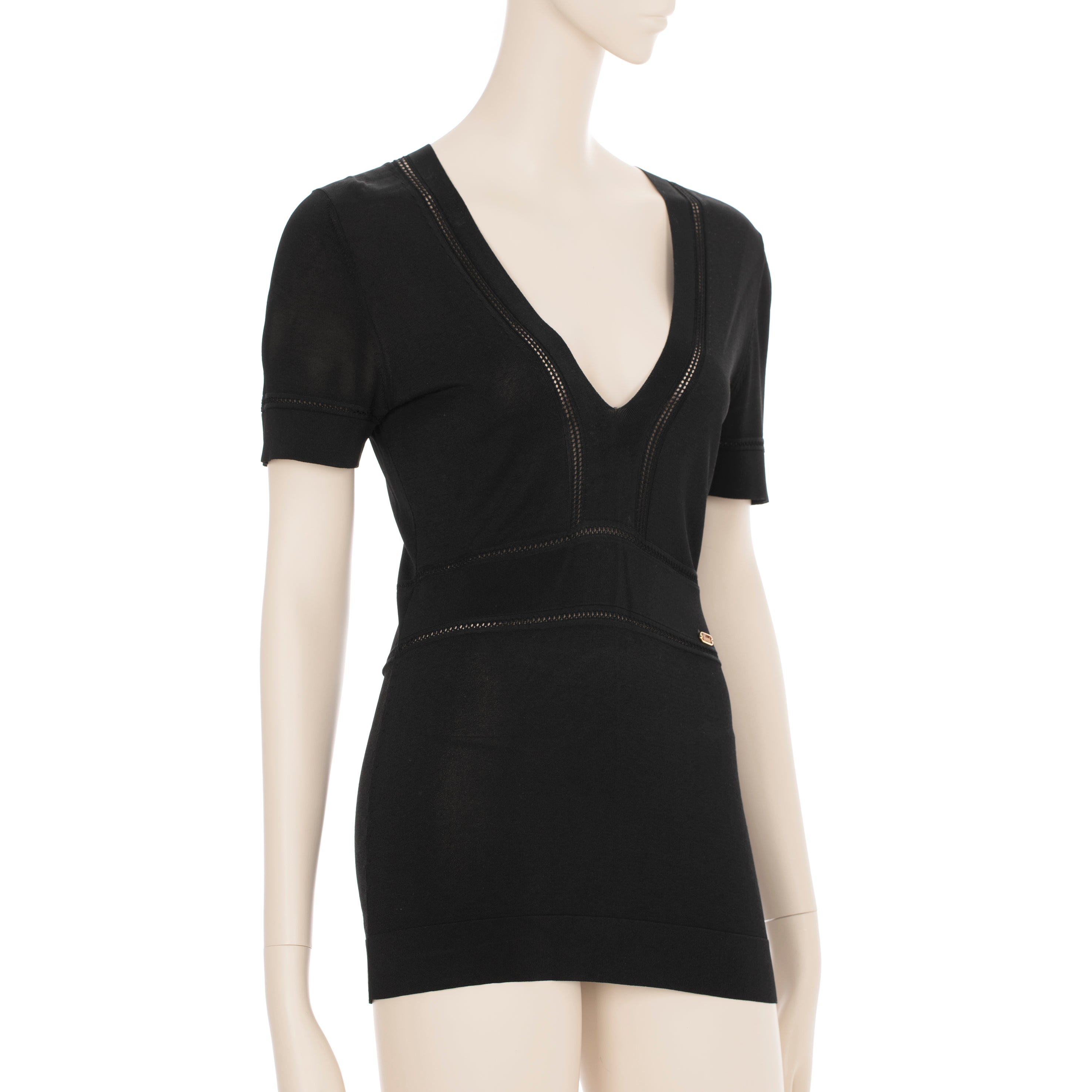 Gucci Womens Knit Black Top XS