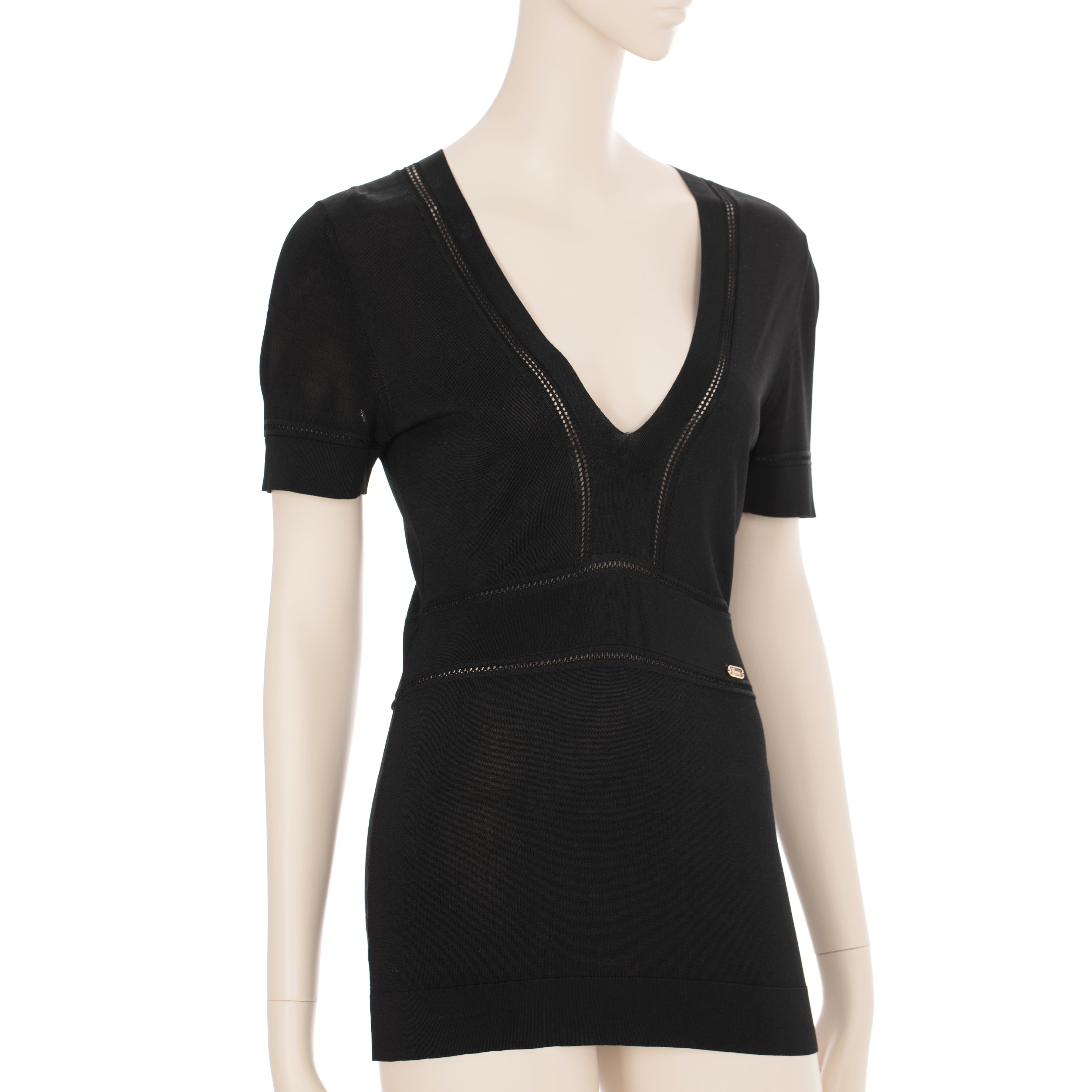 Gucci Womens Knit Black Top XS