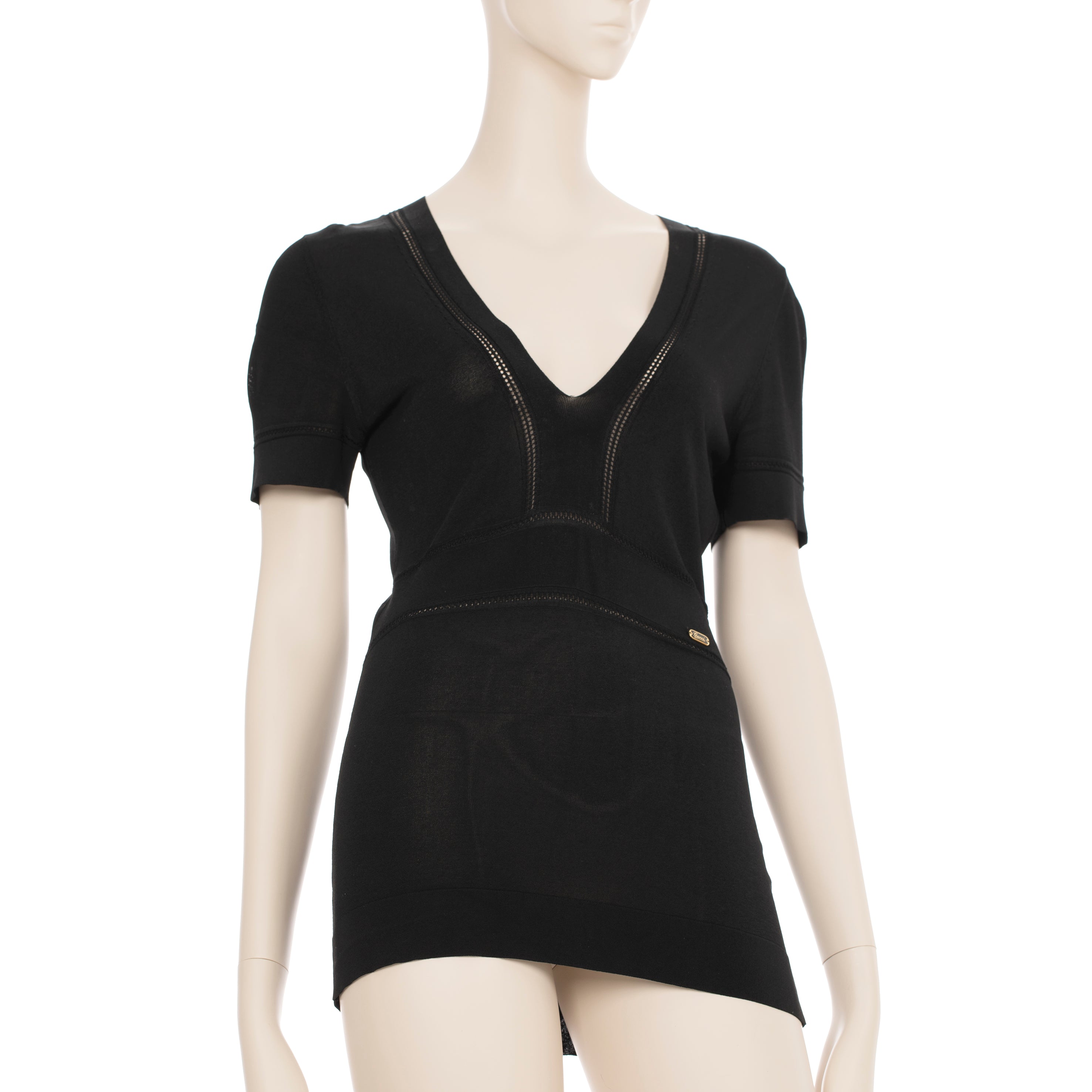Gucci Womens Knit Black Top XS