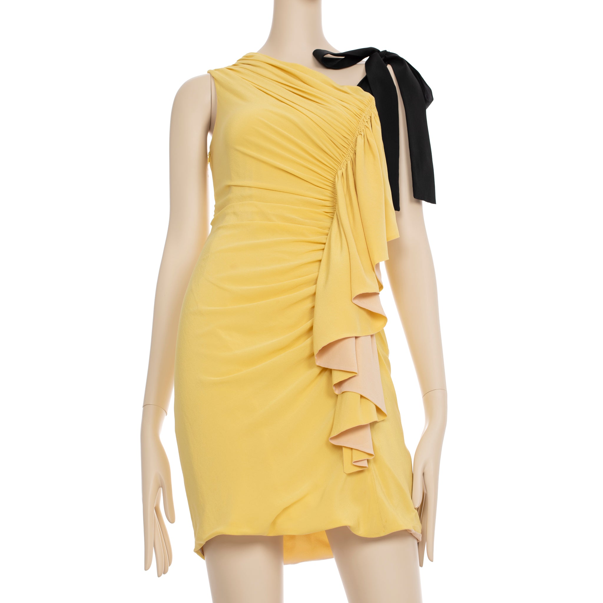 Fendi Vintage Yellow & Nude Dress 38 IT