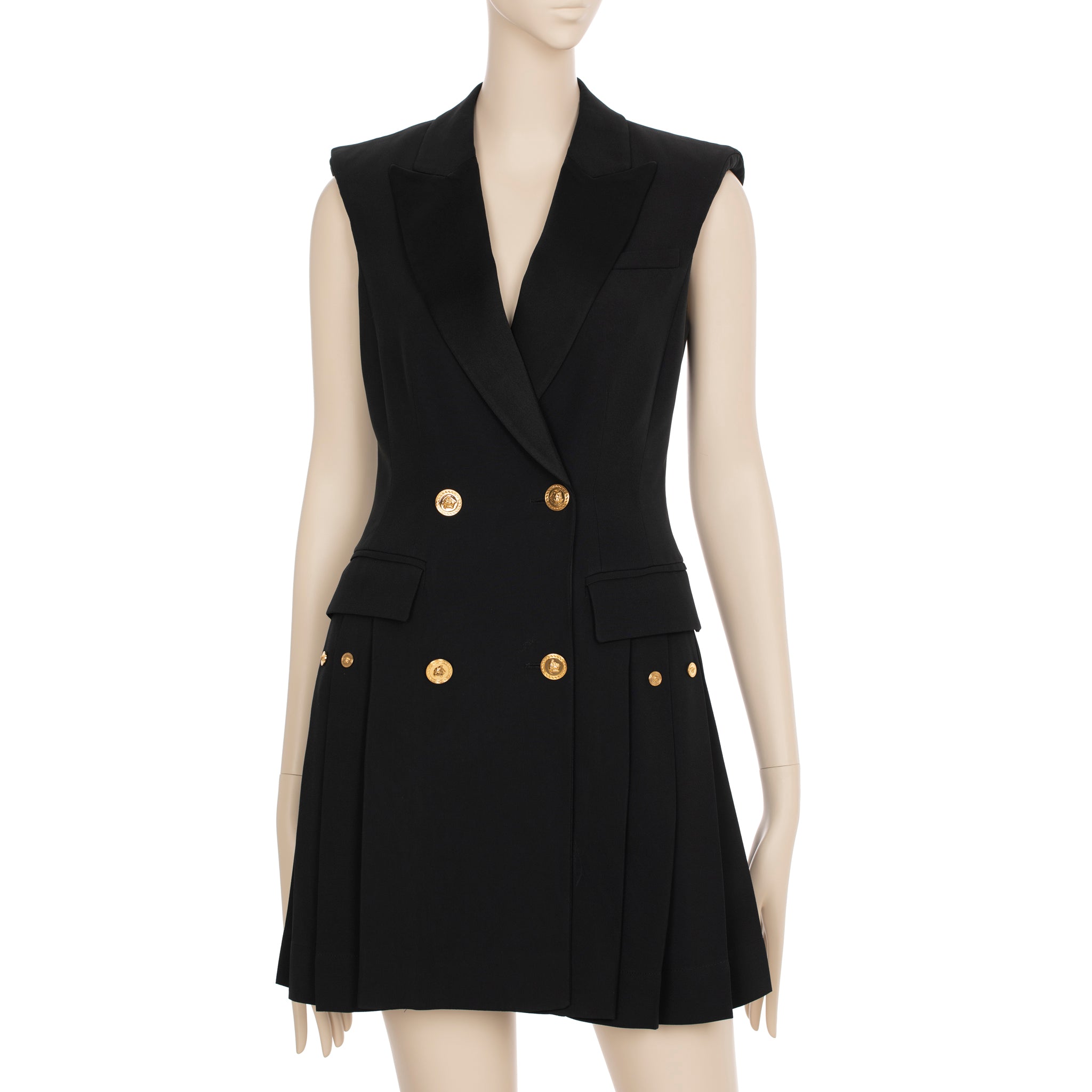 Versace Double Breasted Tuxedo Vest/Blazer Dress Black 36 It