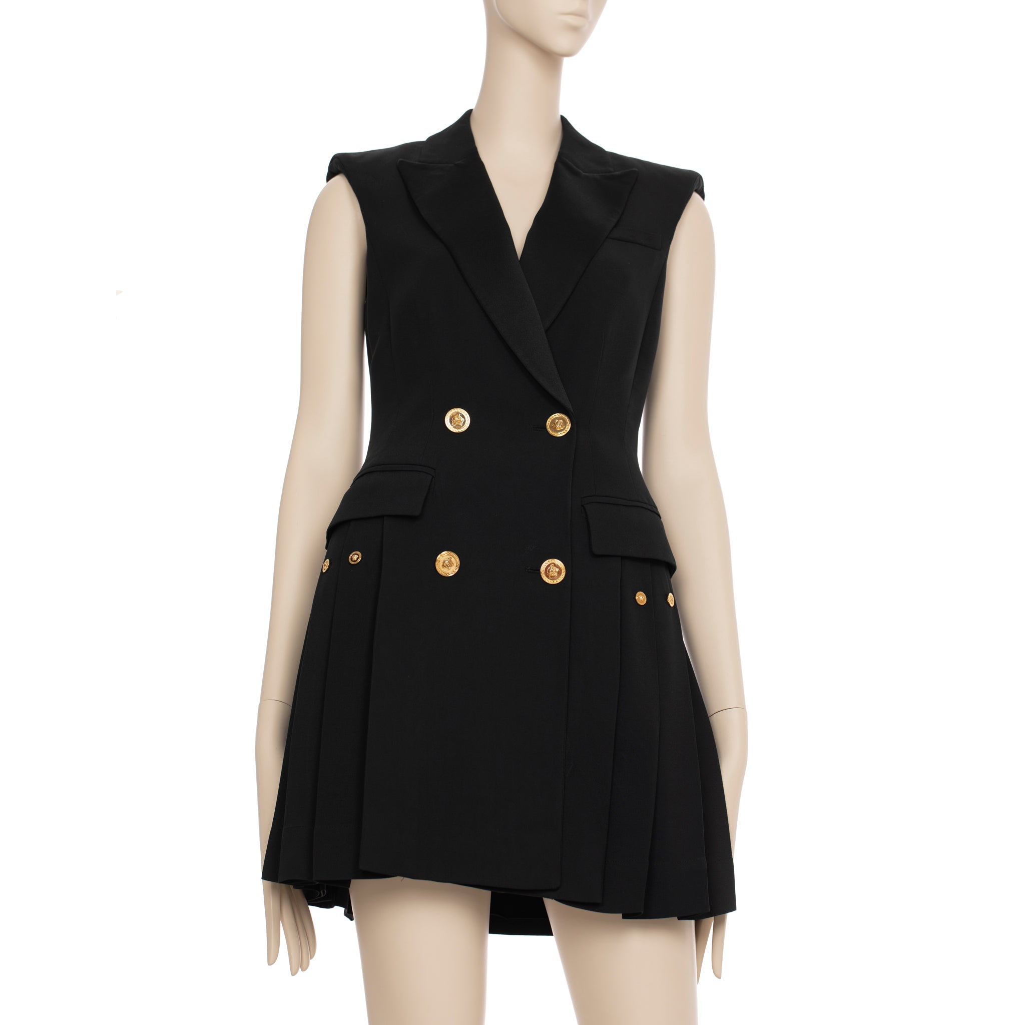Versace Double Breasted Tuxedo Vest/Blazer Dress Black 36 It