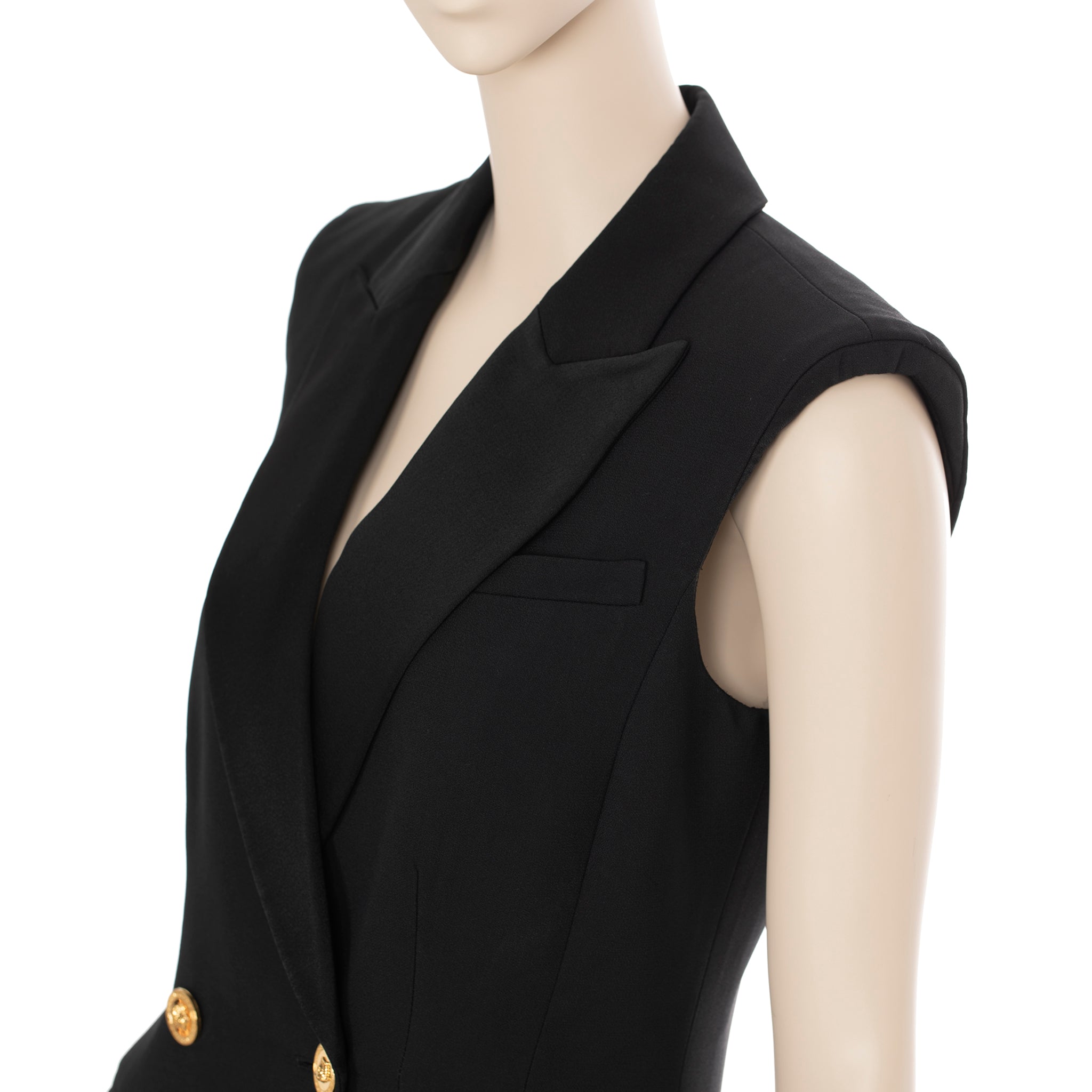 Versace Double Breasted Tuxedo Vest/Blazer Dress Black 36 It