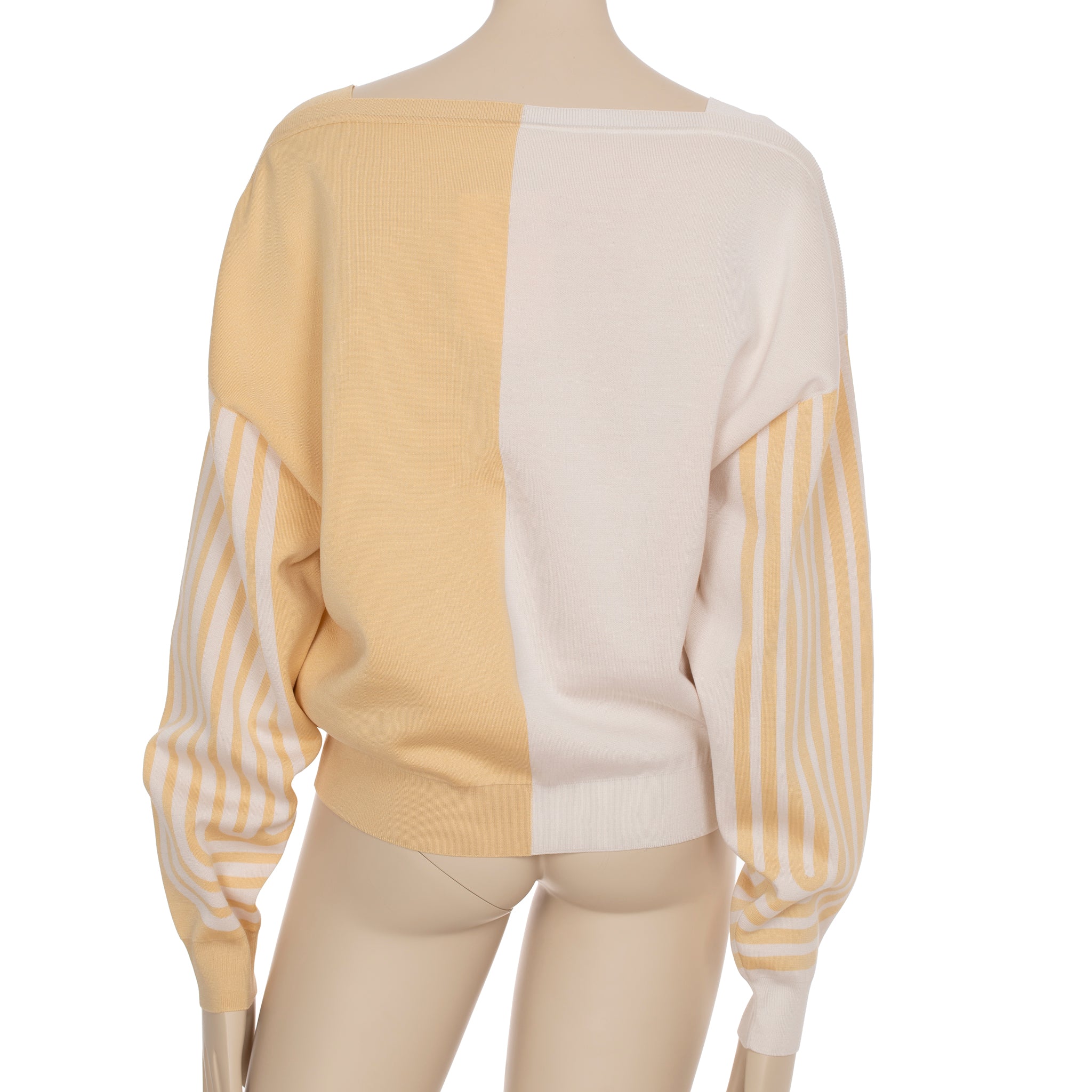 Hermes Knit Sweater "Grand Tralala" Ivory & Beige Print 40 FR
