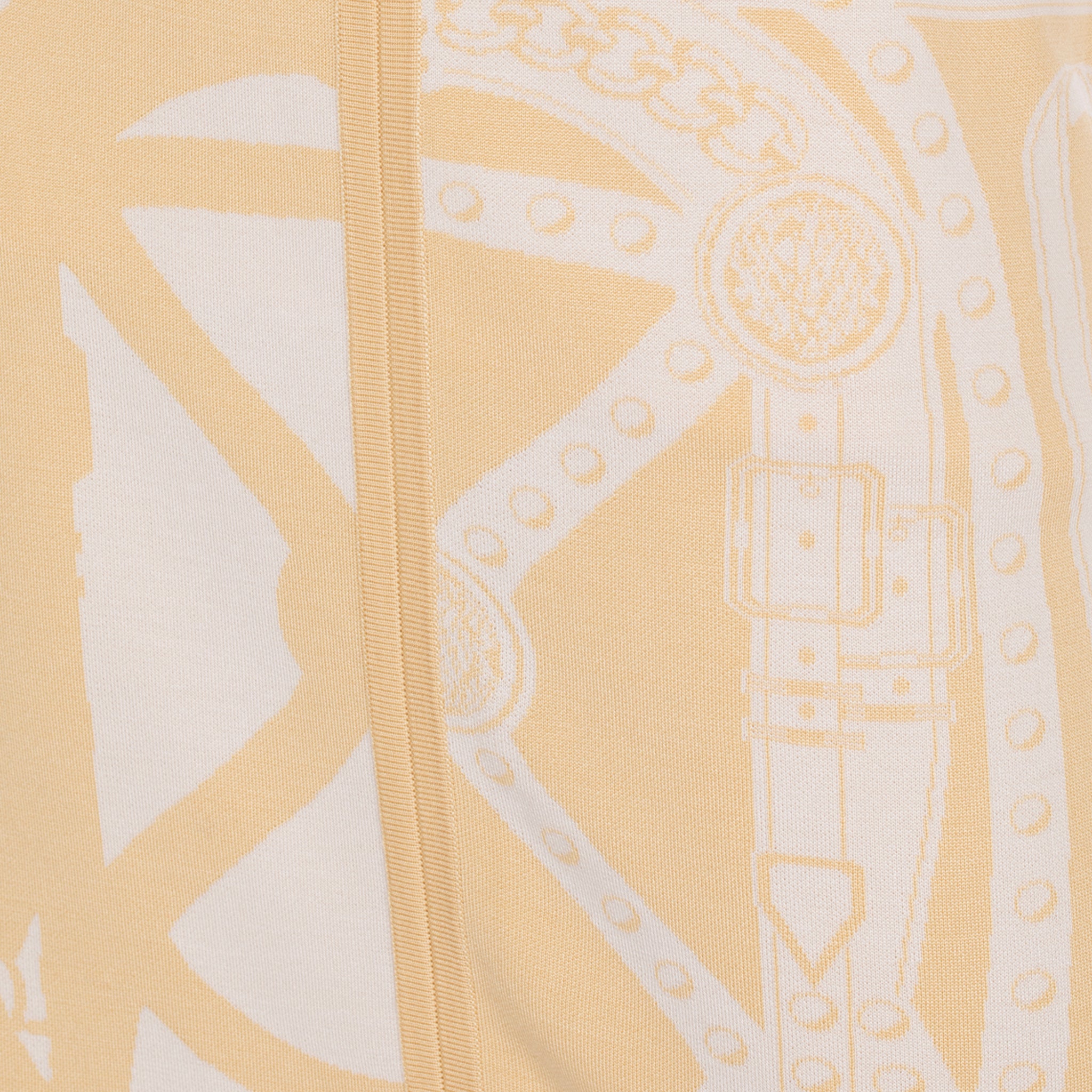 Hermes Long Skirt Knit Ivory & Beige 40 FR