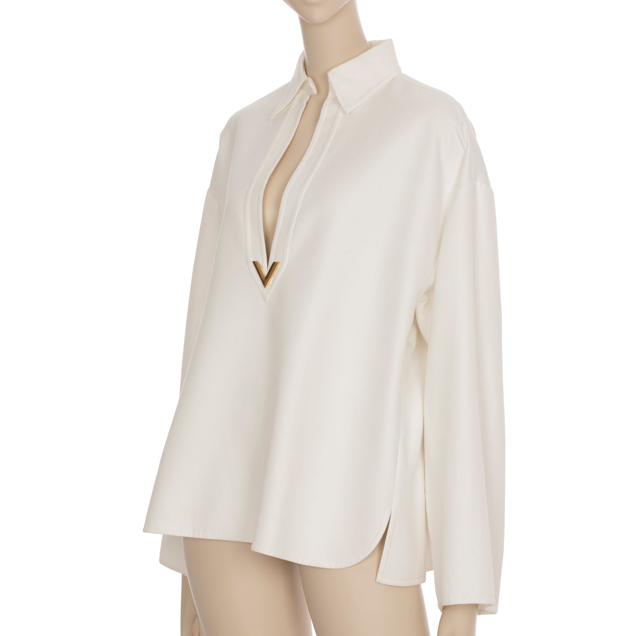 Valentino Womens Oversized Shirt In White With Vlogo Detail 40 IT