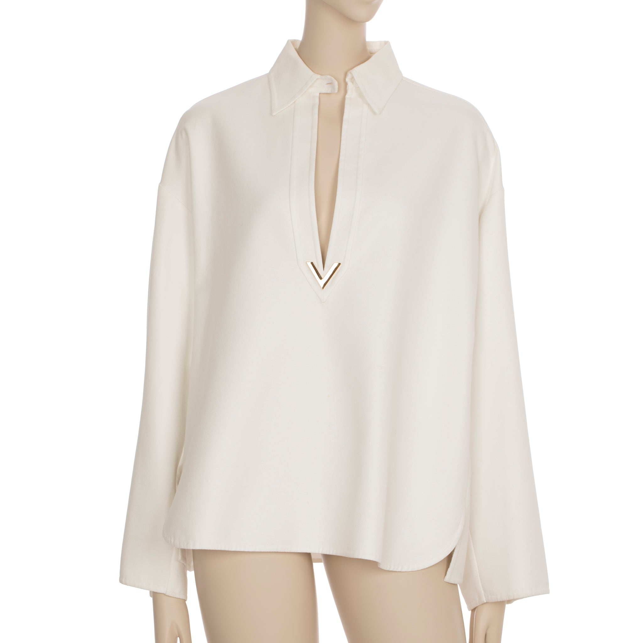 Valentino Womens Oversized Shirt In White With Vlogo Detail 40 IT