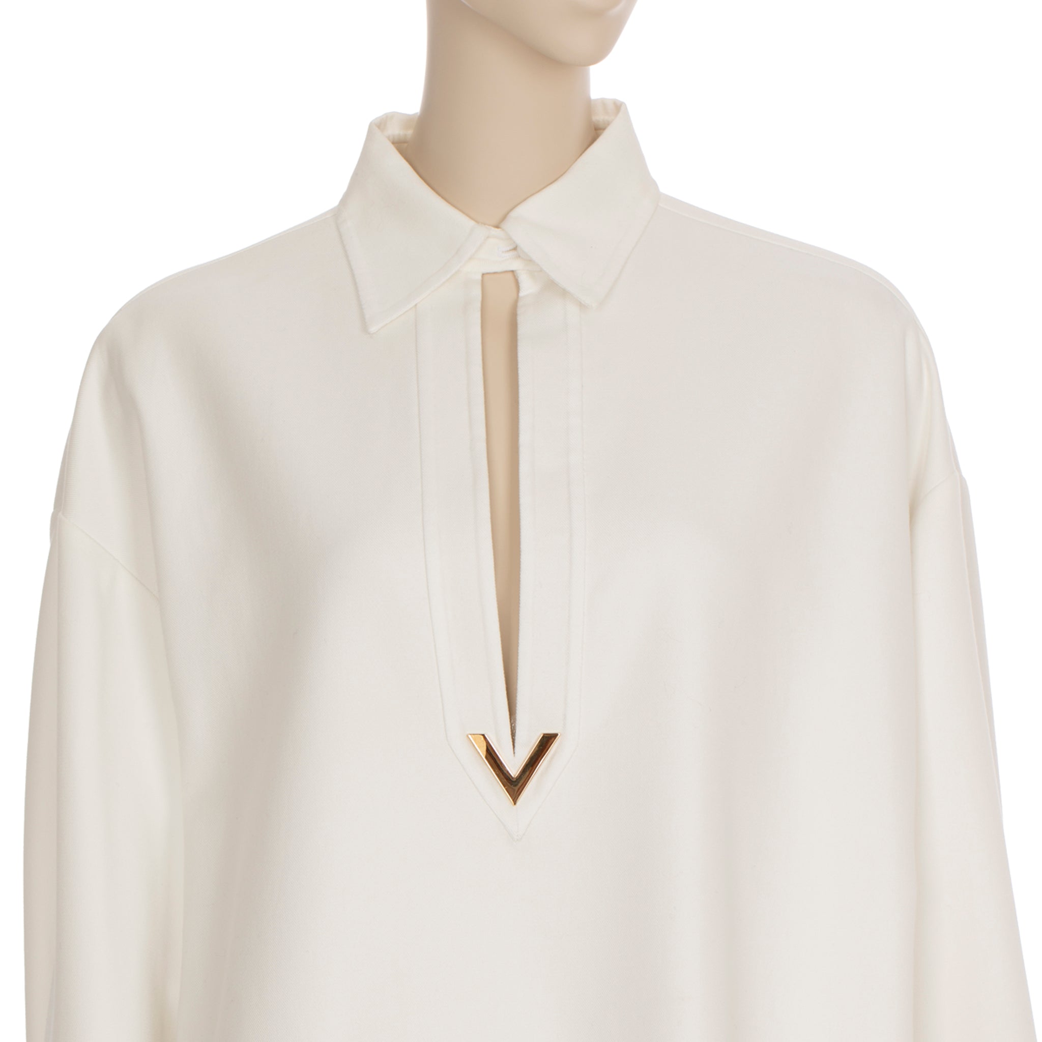 Valentino Womens Oversized Shirt In White With Vlogo Detail 40 IT
