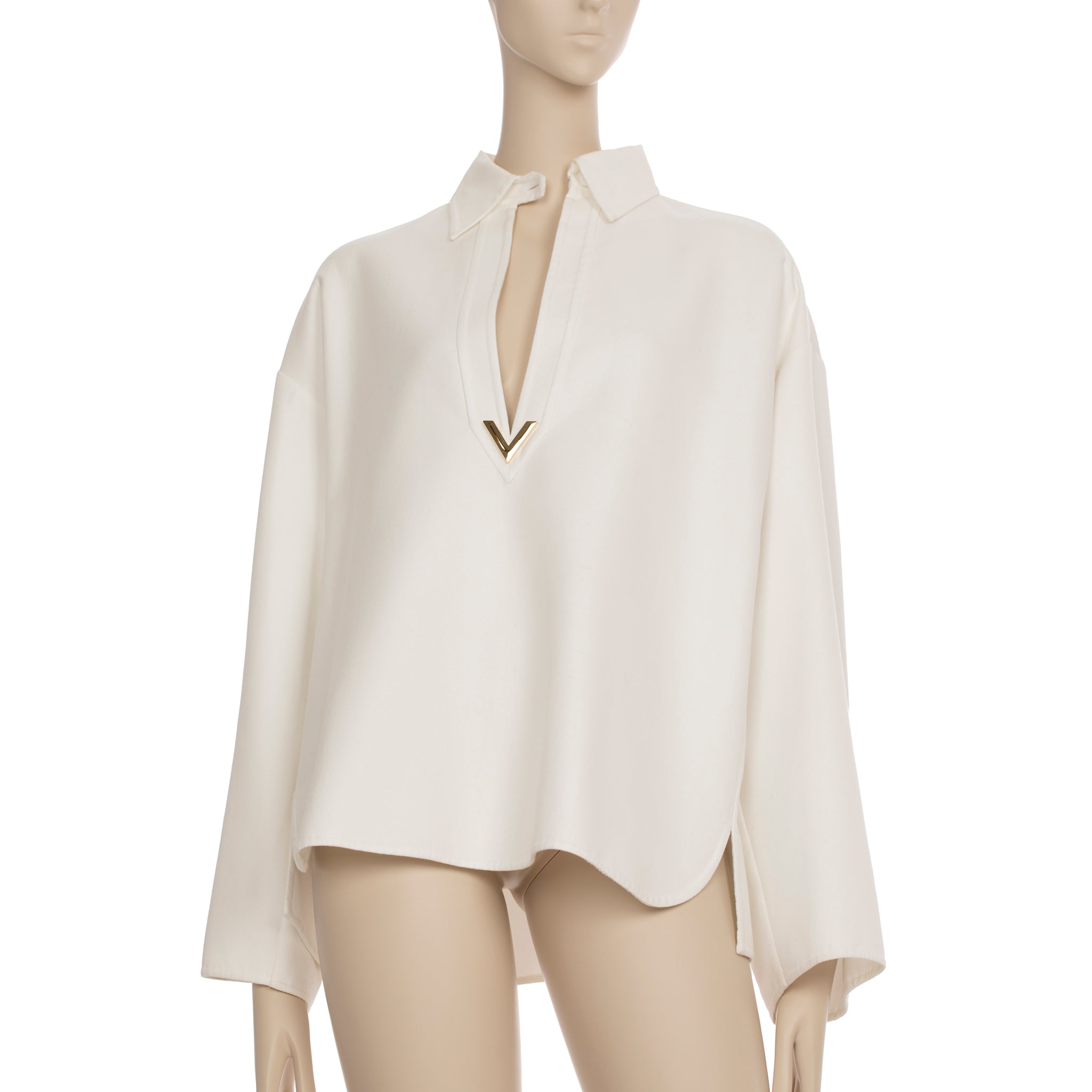 Valentino Womens Oversized Shirt In White With Vlogo Detail 40 IT