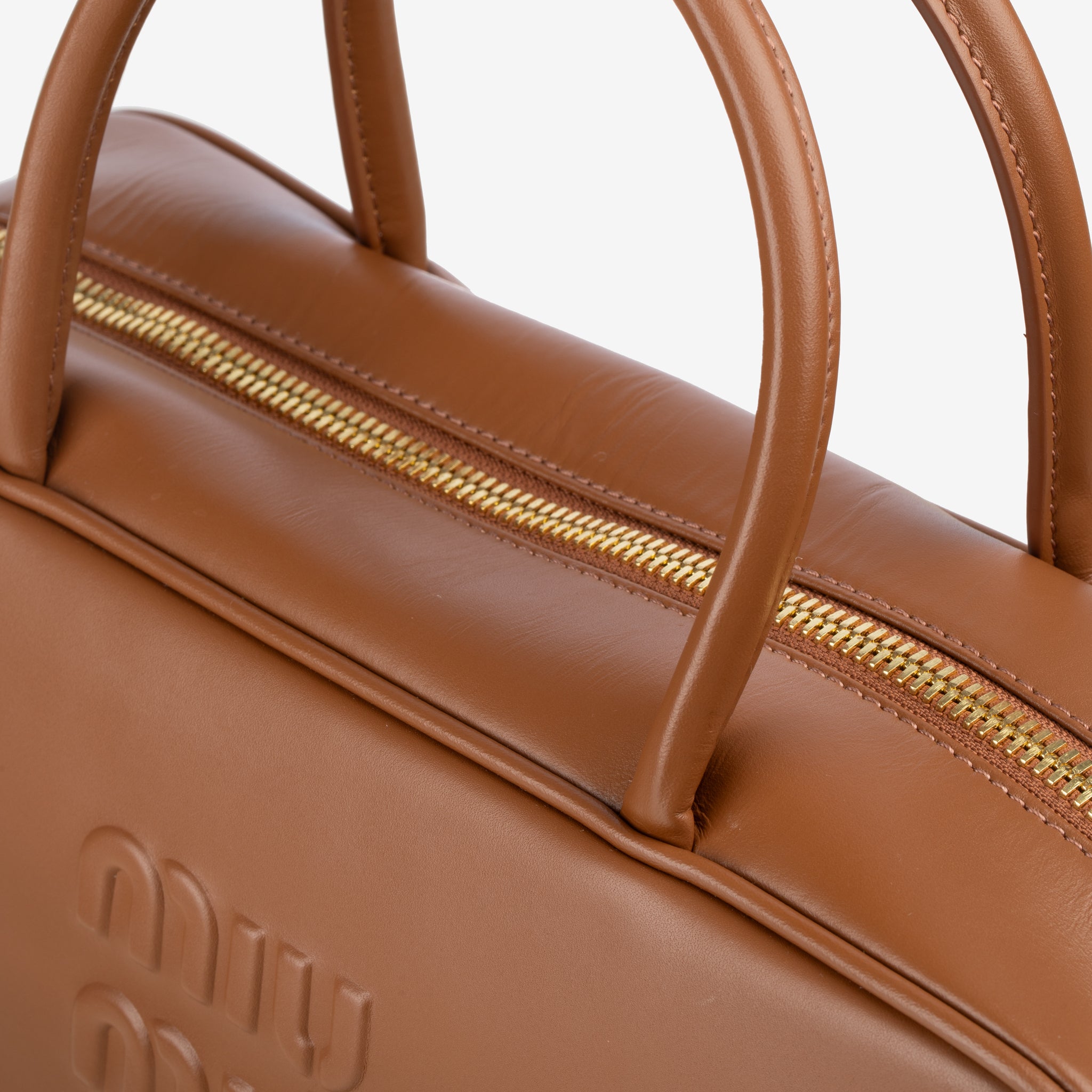 Miu Miu Cognac Leather Beau Bag