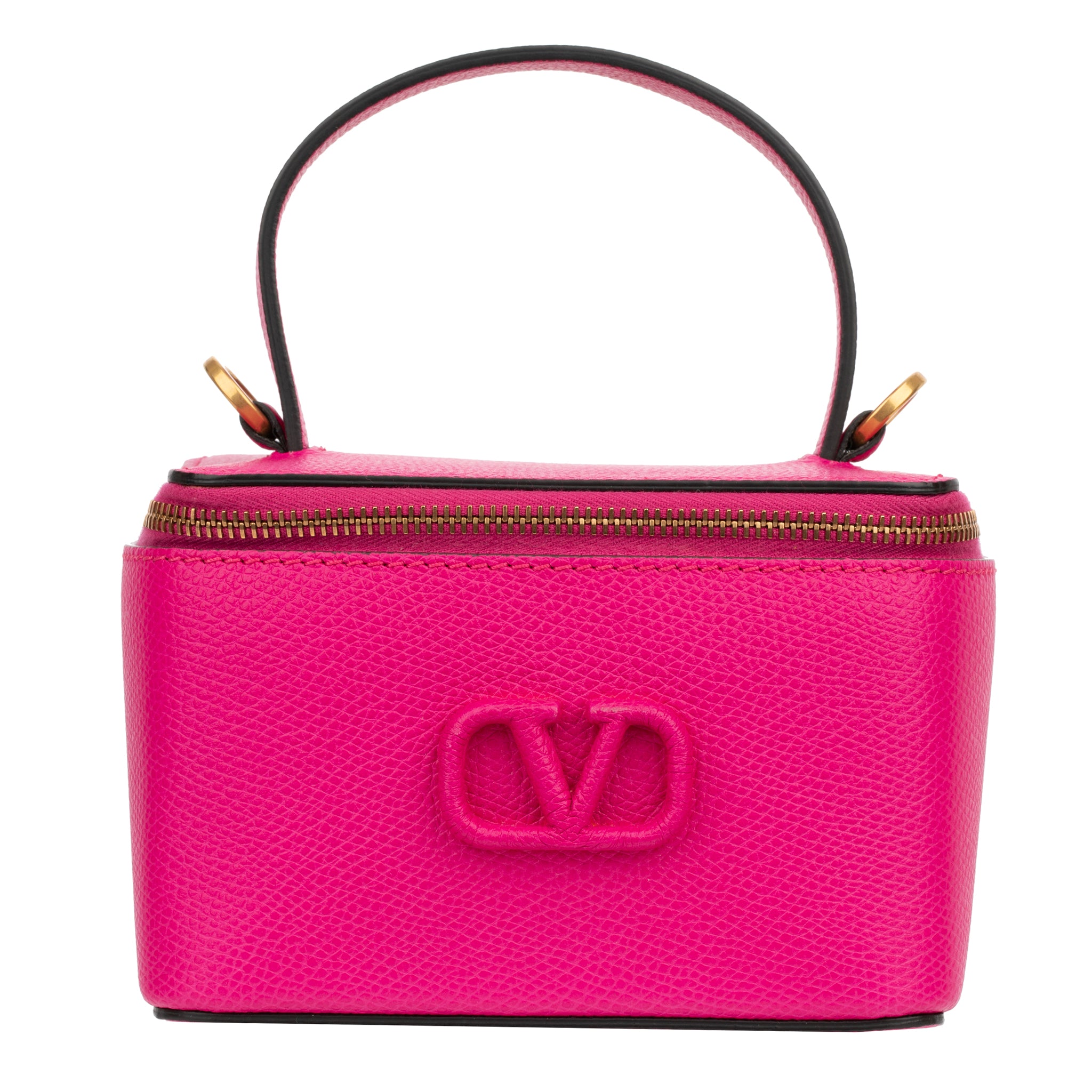 Valentino Pink Vsling Vanity Case With Gold Tone Hardware