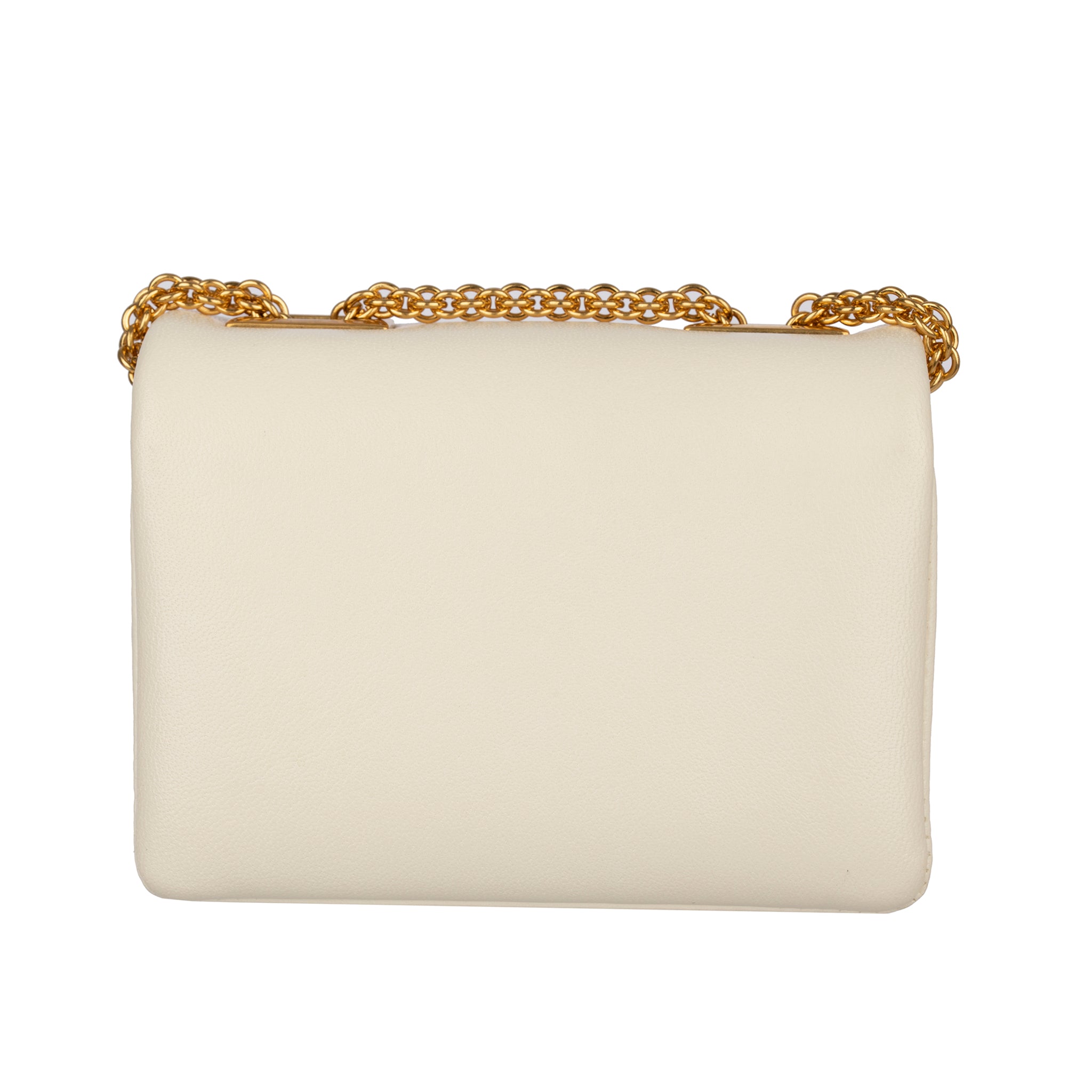 Valentino Ivory One Stud Nappa Micro Bag With Aged Brass Tone Hardware