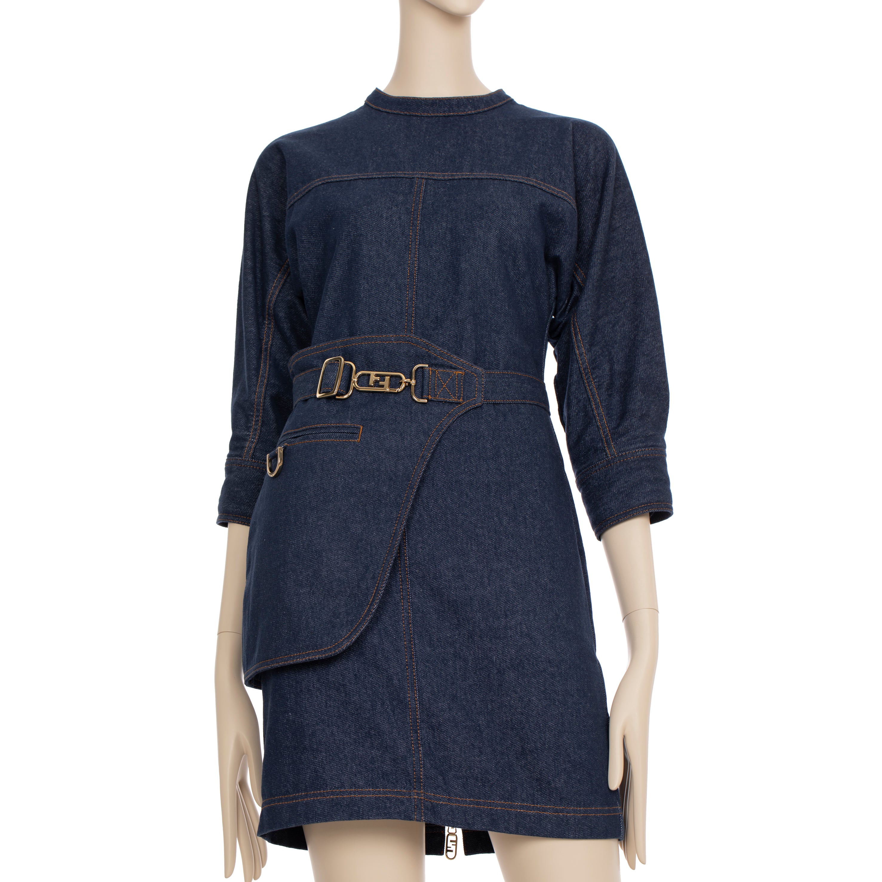 Fendi Denim Dress With Belt Bag 36 IT