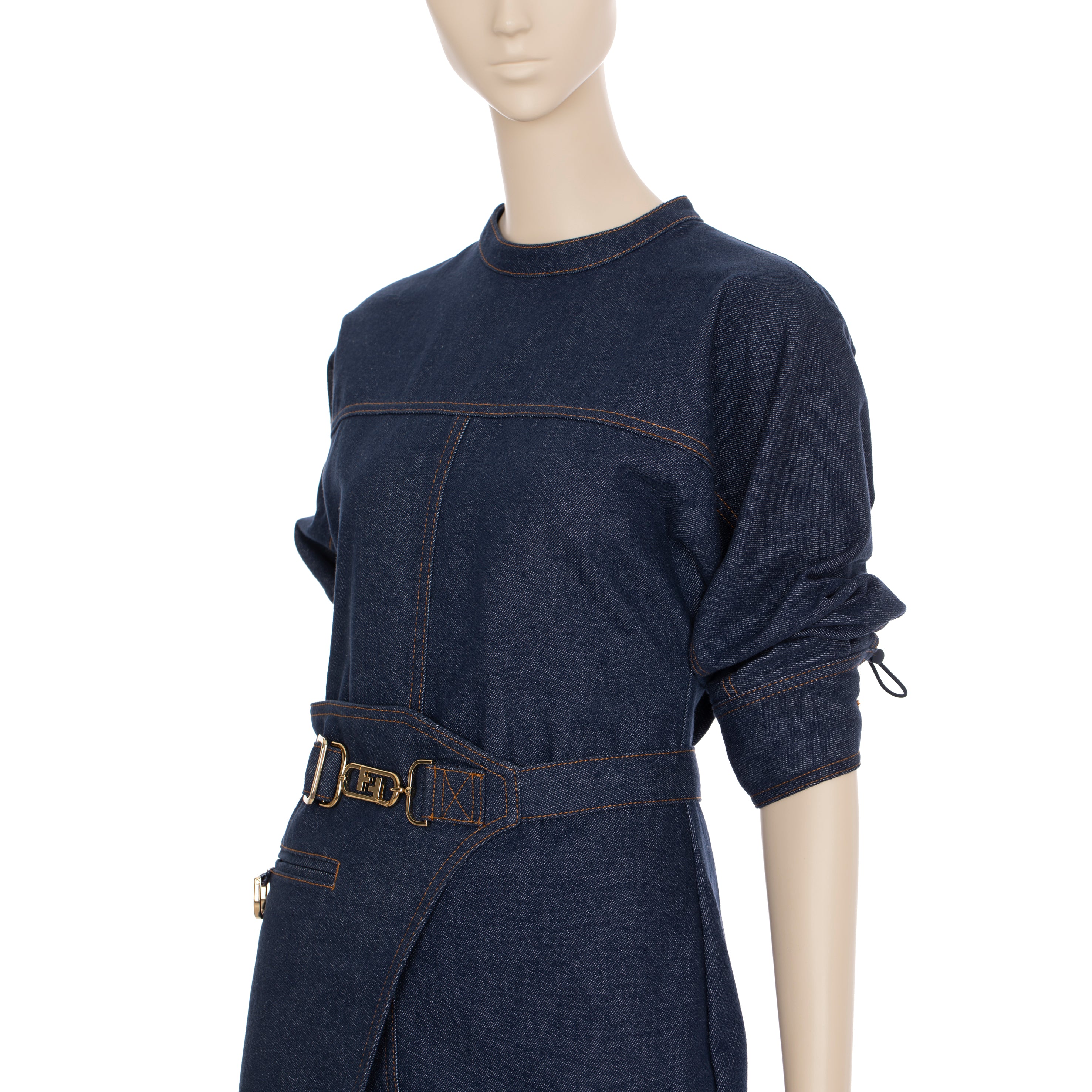 Fendi Denim Dress With Belt Bag 36 IT