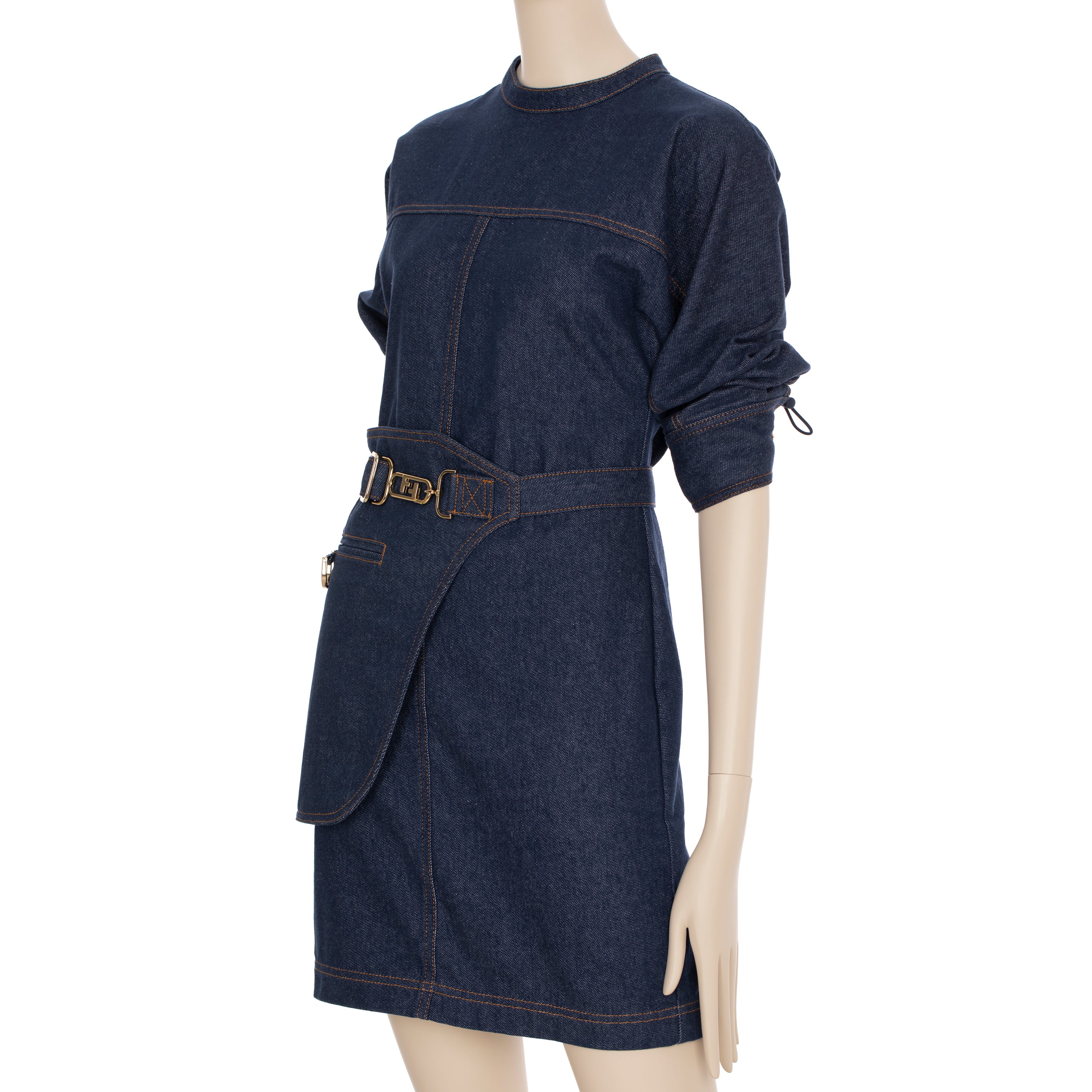 Fendi Denim Dress With Belt Bag 36 IT