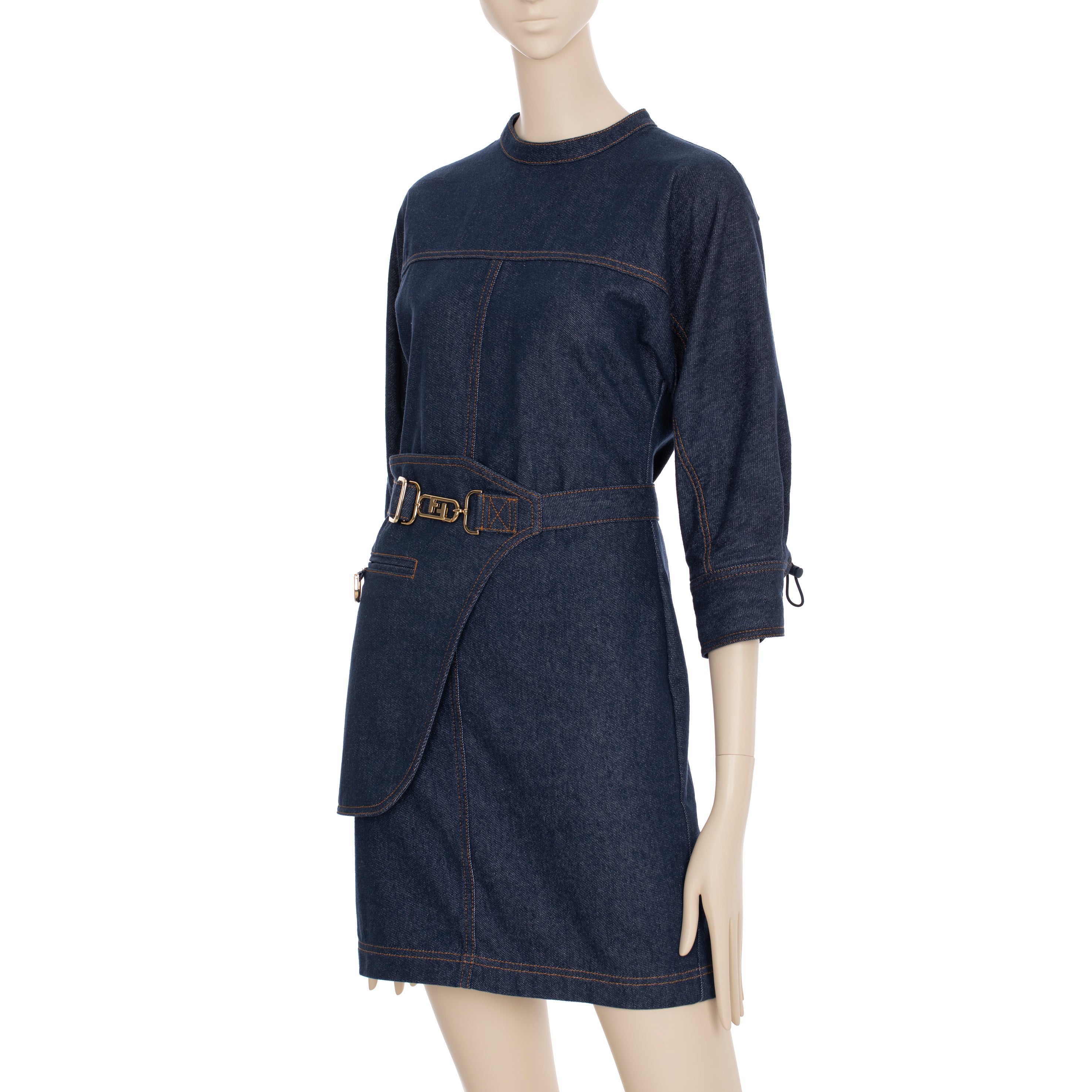 Fendi Denim Dress With Belt Bag 36 IT