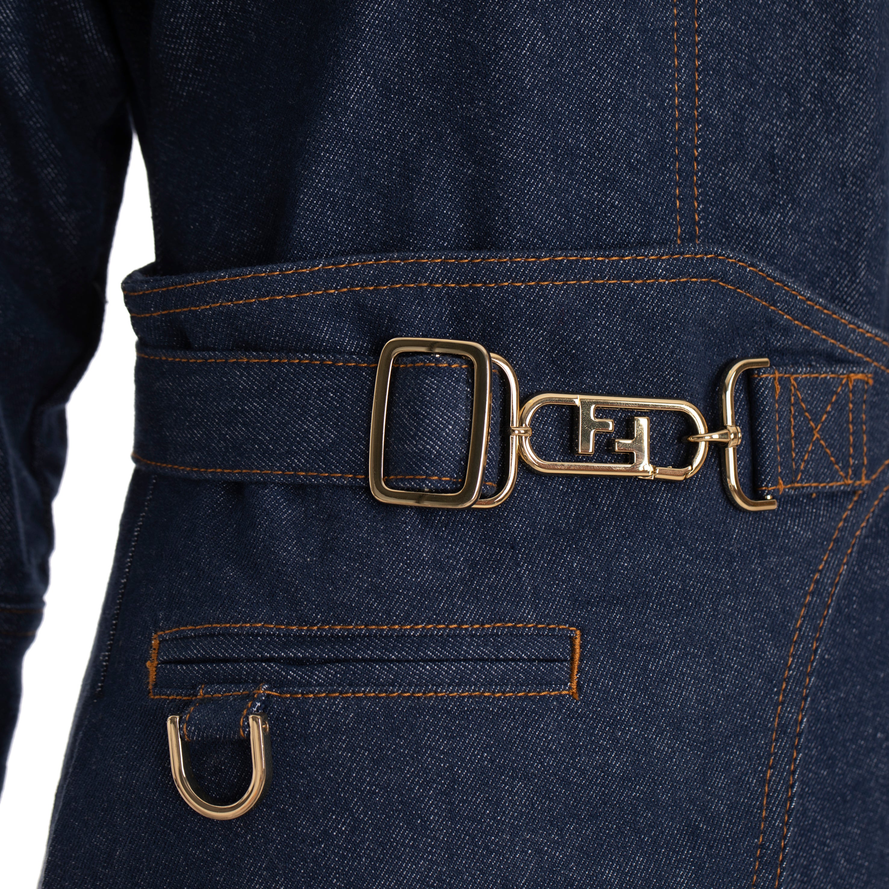 Fendi Denim Dress With Belt Bag 36 IT