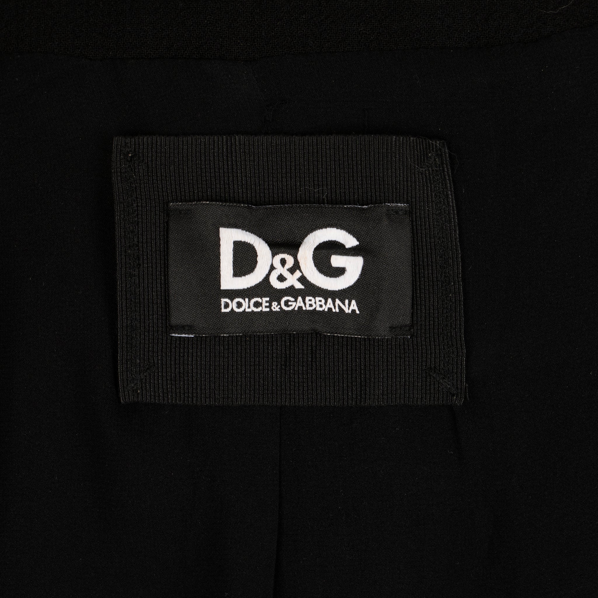Dolce & Gabbana Black Embellished Collar and Cuff Cropped Jacket – Size 40 IT
