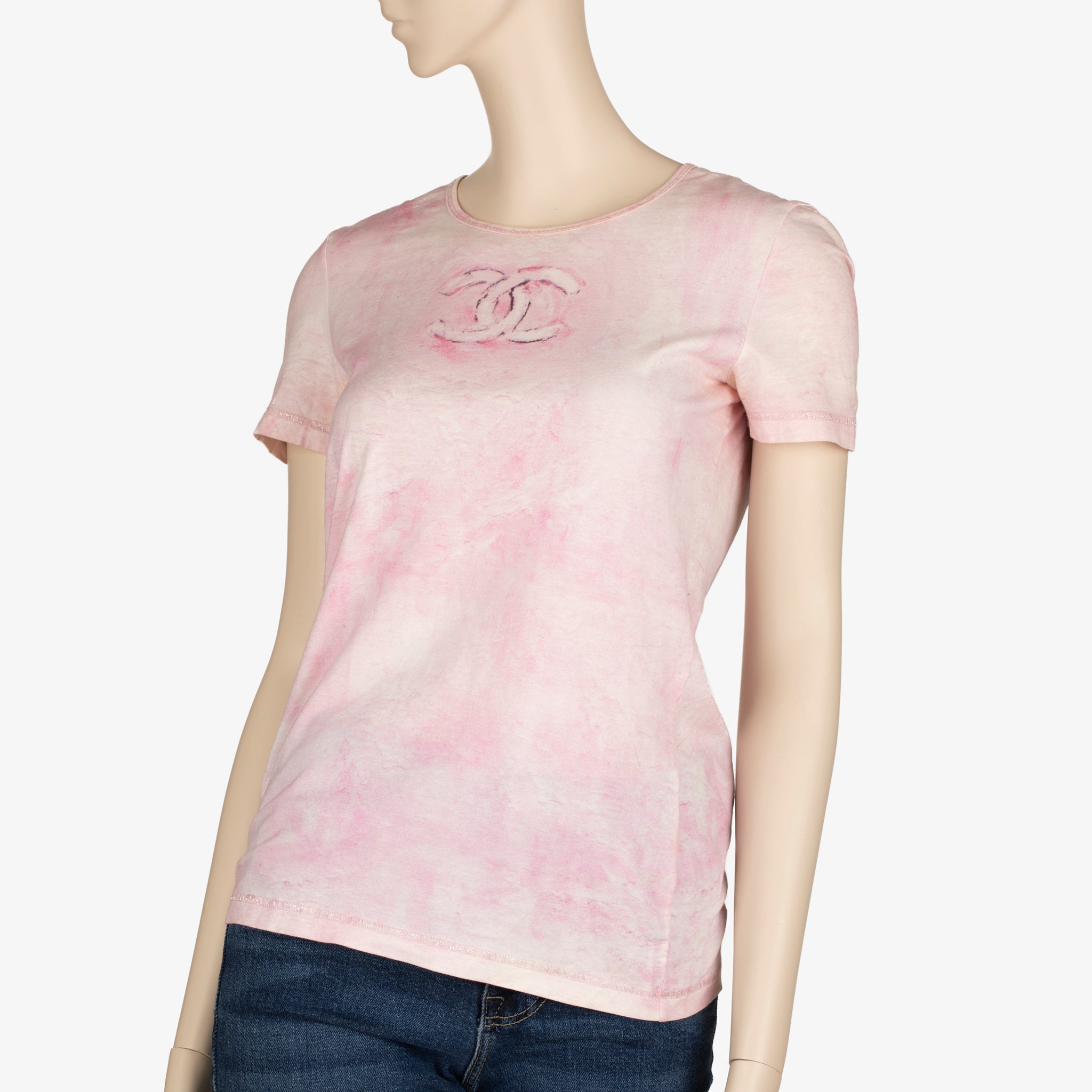 Chanel Pink Tie-Dye Cotton Logo T-Shirt – Size S