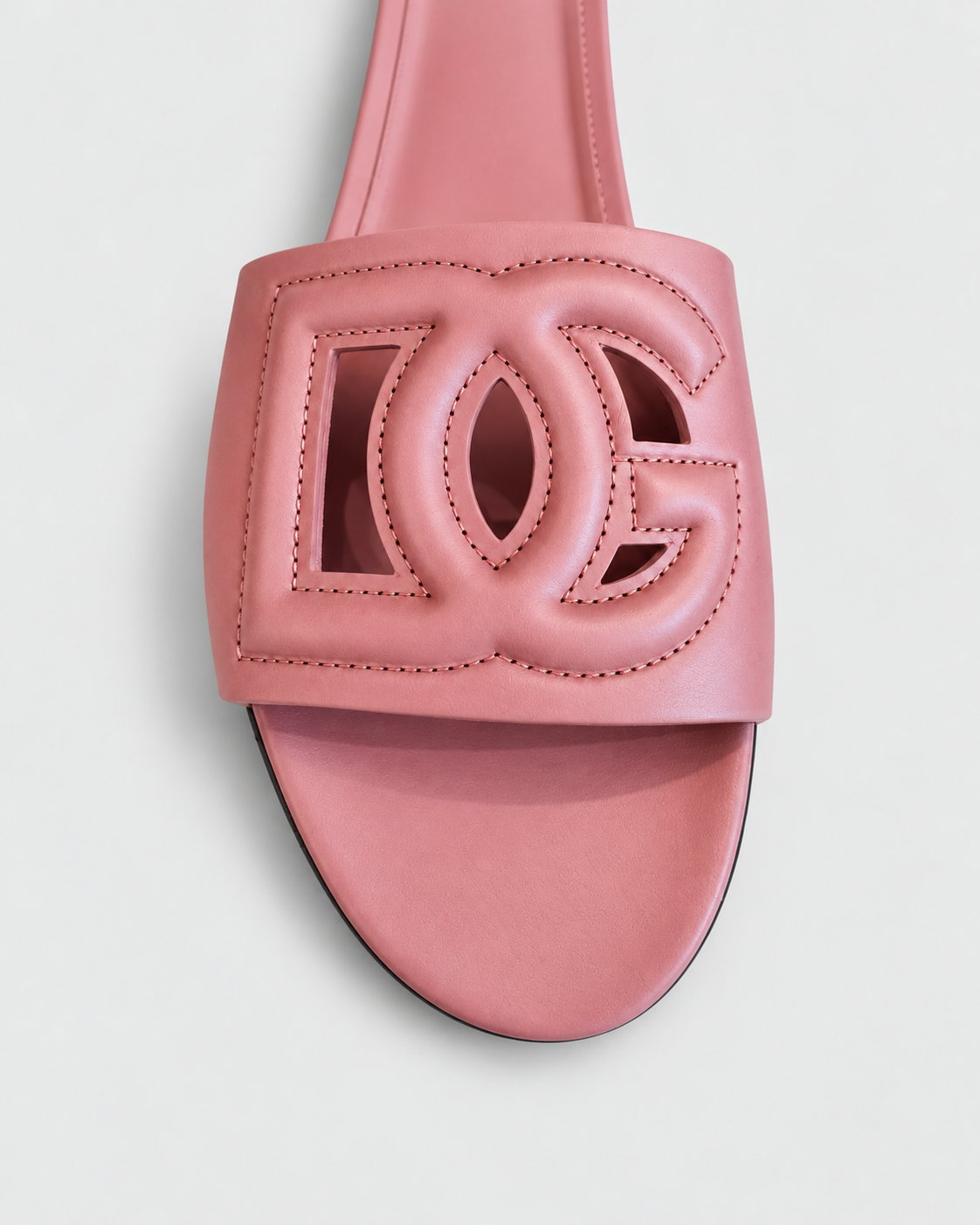 Dolce & Gabbana Pink DG Logo Cut Out Slides | Size 38