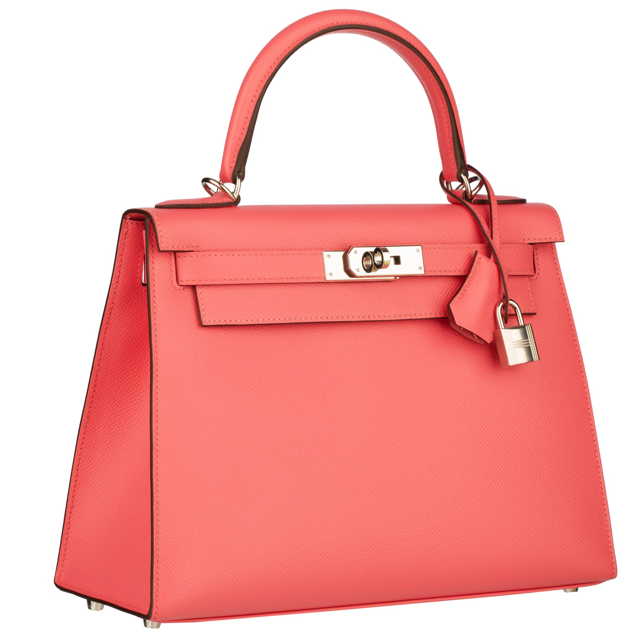 Hermes Kelly 28cm Rose Azalee Epsom Leather Palladium Hardware