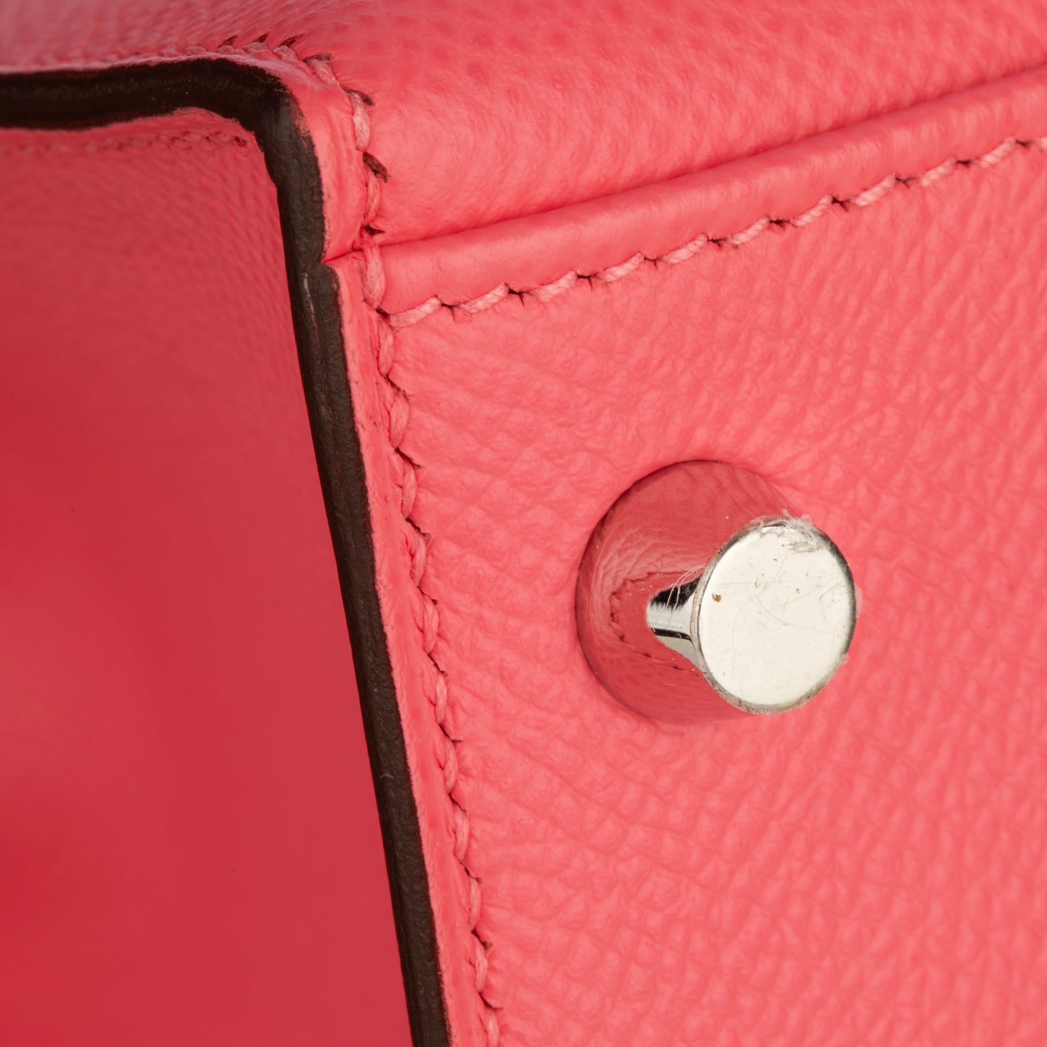 Hermes Kelly 28cm Rose Azalee Epsom Leather Palladium Hardware