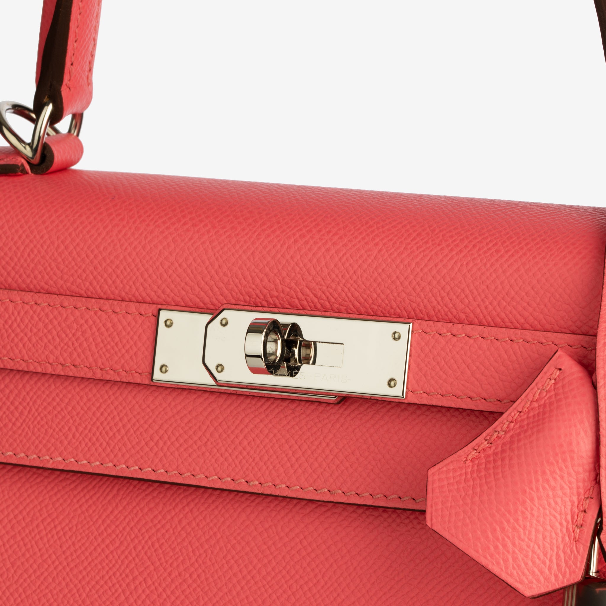 Hermes Kelly 28cm Rose Azalee Epsom Leather Palladium Hardware