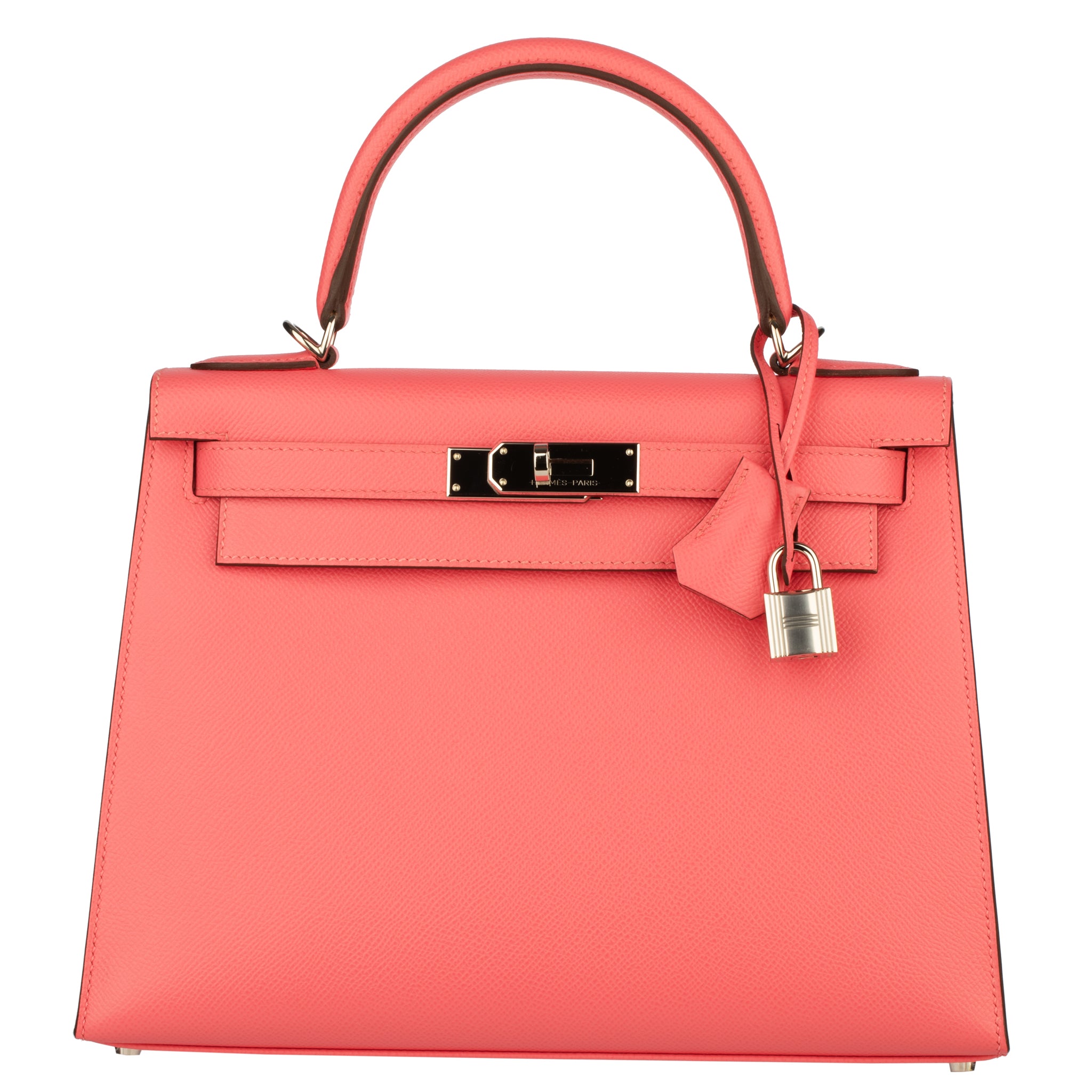 Hermes Kelly 28cm Rose Azalee Epsom Leather Palladium Hardware