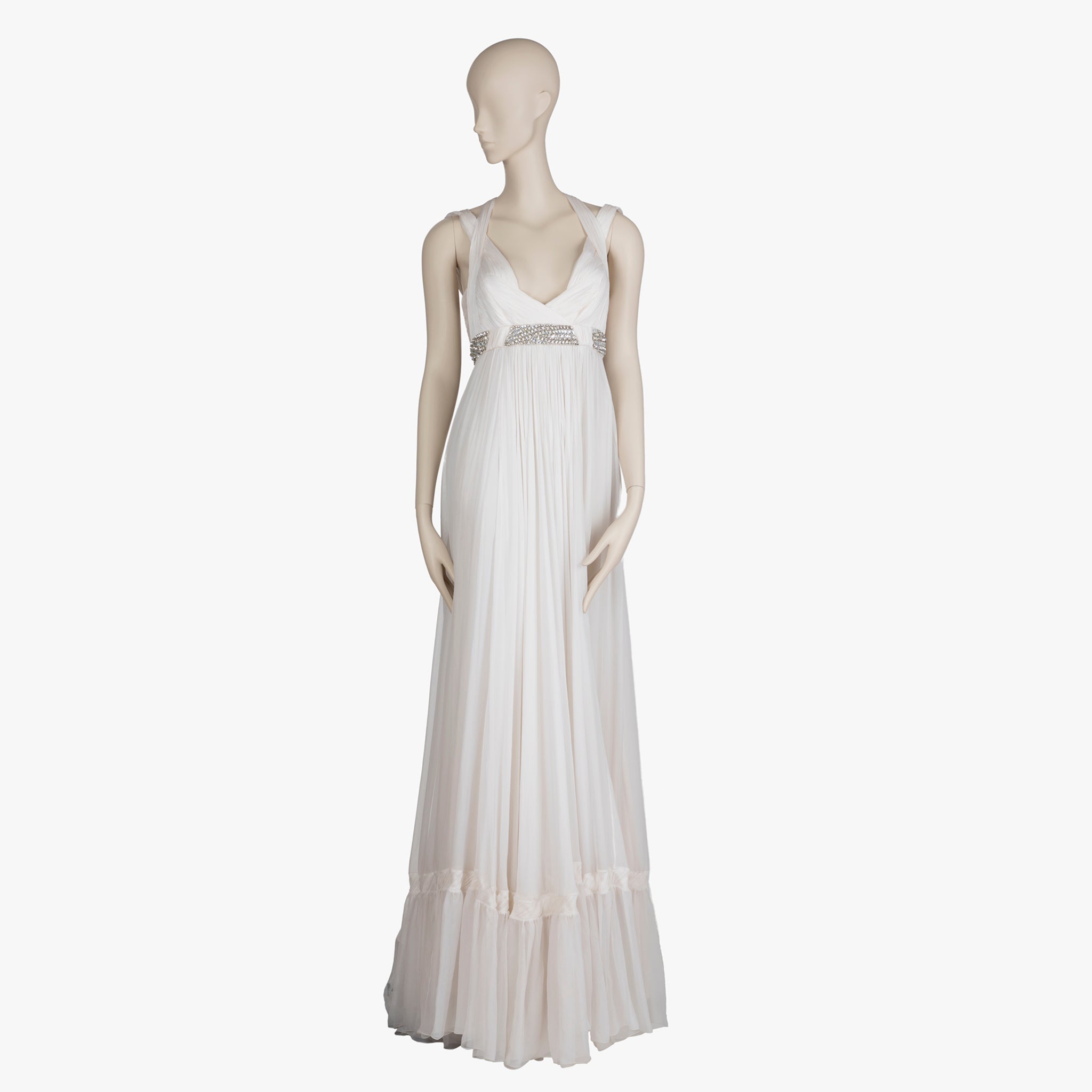 Roberto Cavalli Ivory Gown with Crystal Details 38 IT